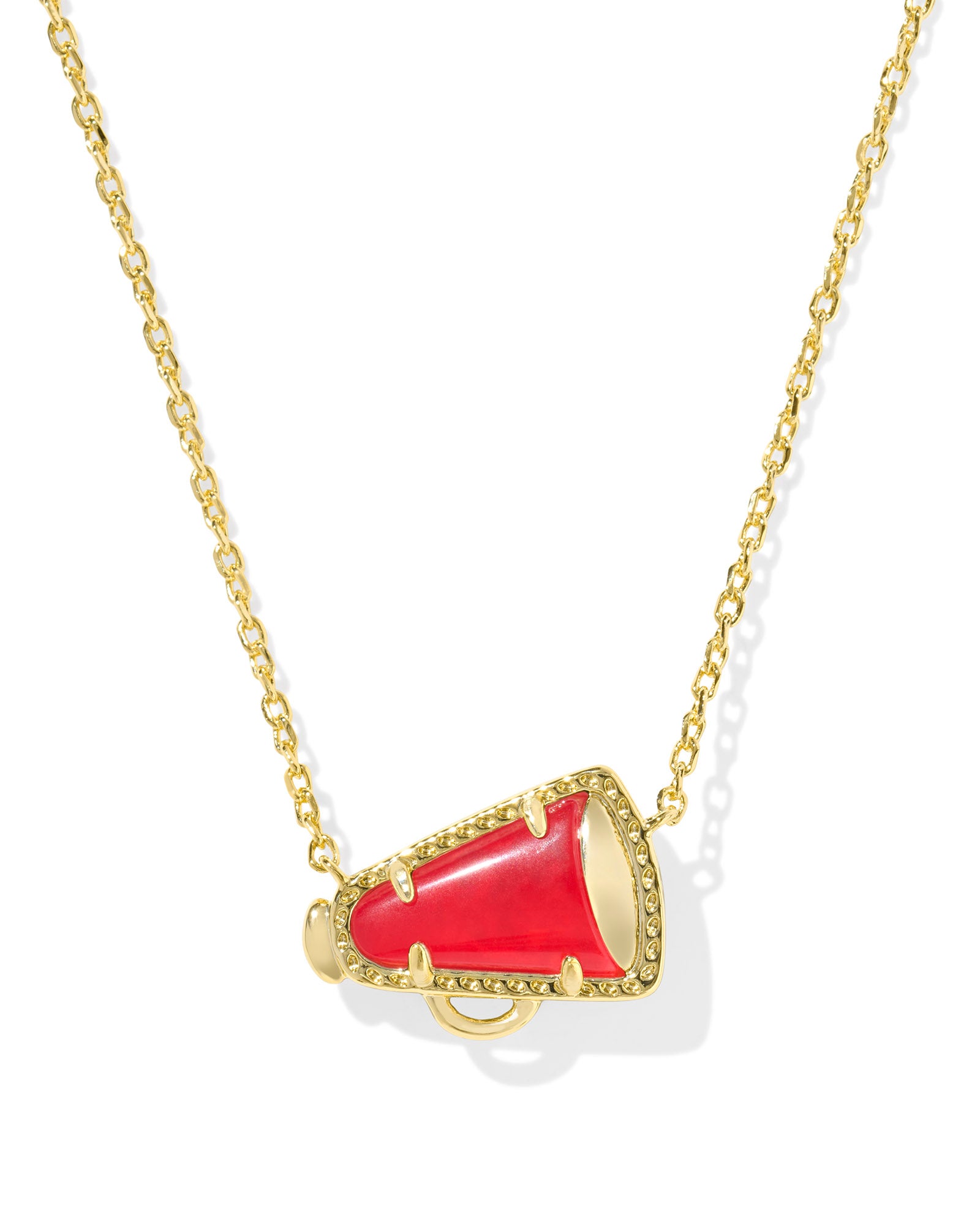 Cheer Short Pendant Necklace in Gold Red Illusion