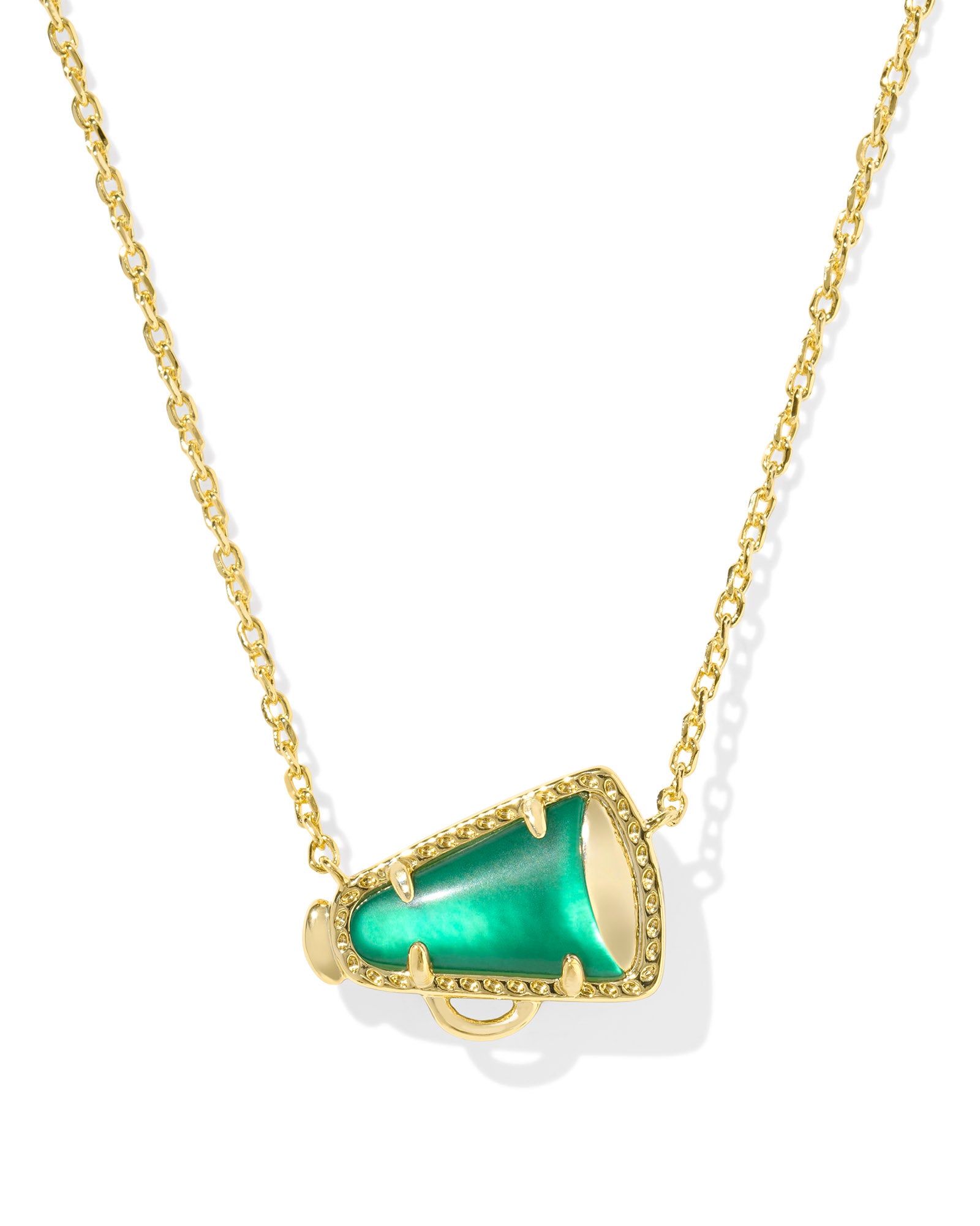 Cheer Short Pendant Necklace in Gold Emerald Illusion