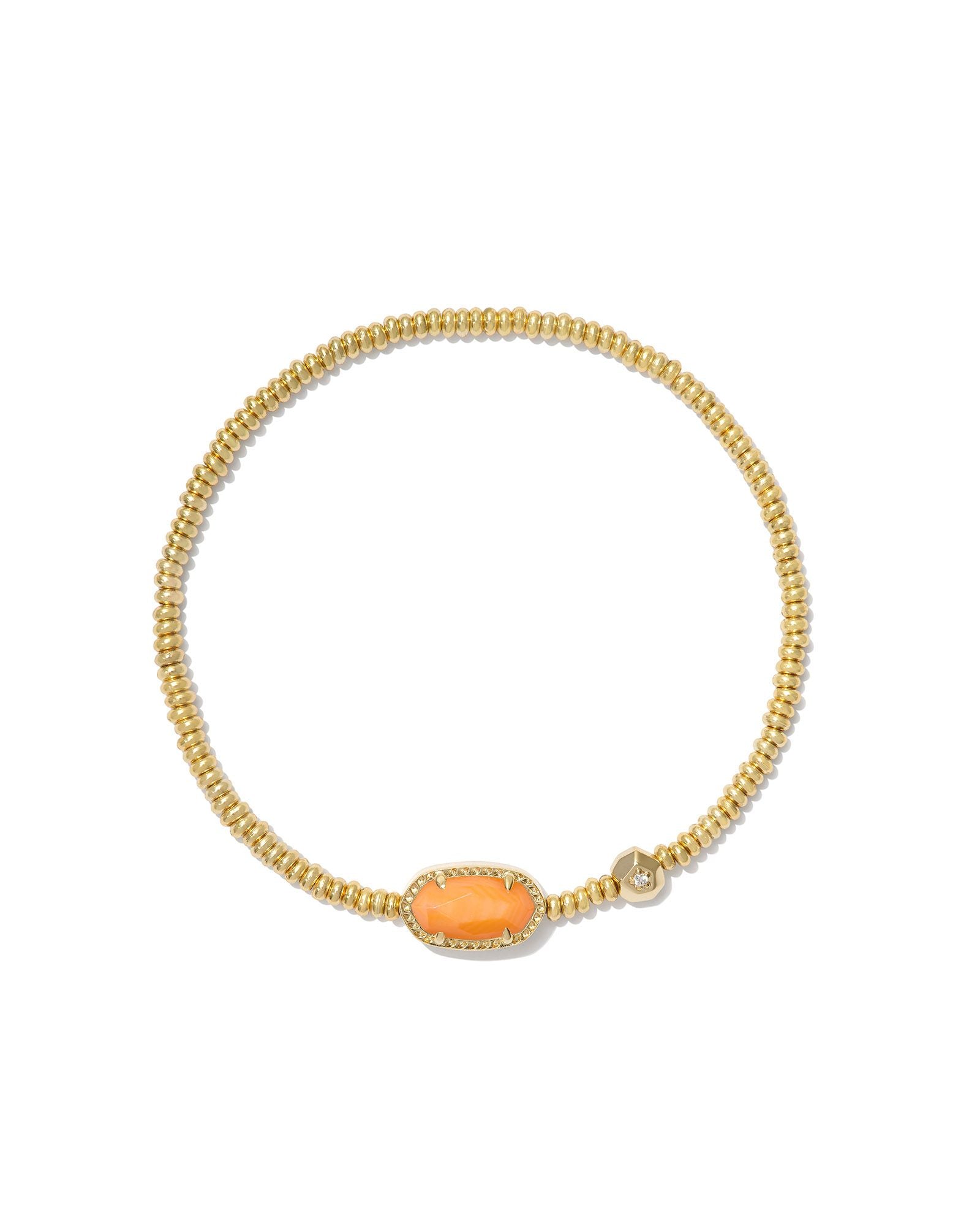 Grayson Stretch Bracelet in Gold Orange Mother of Pearl