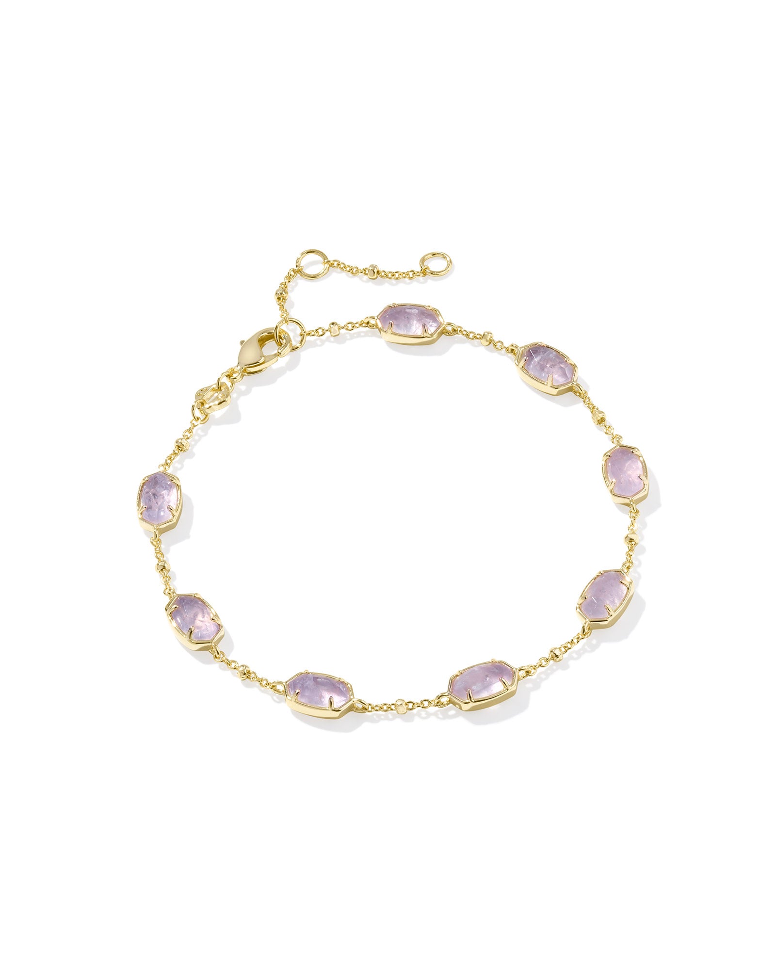 Emilie Link Bracelet in Gold Purple Amethyst