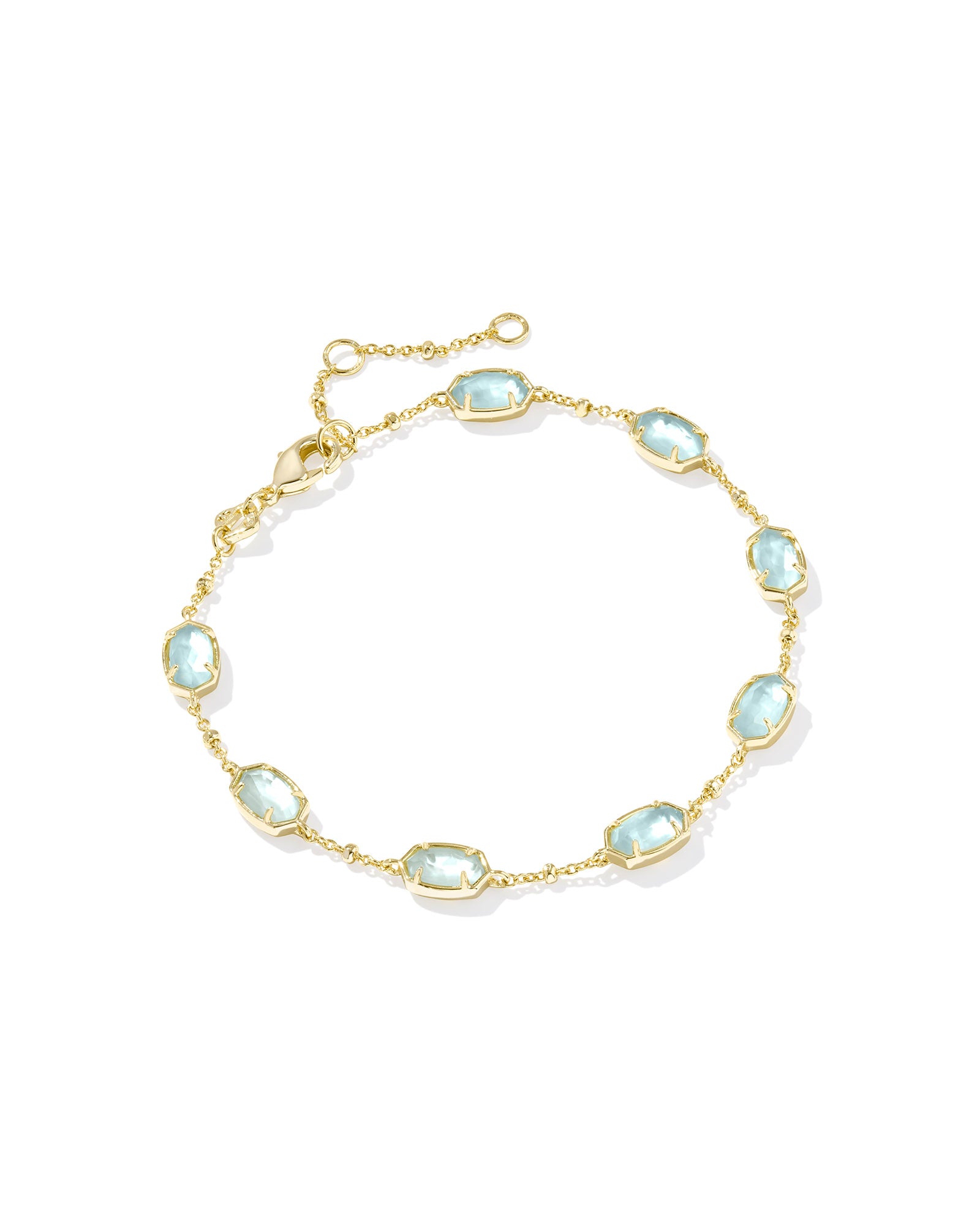 Emilie Link Bracelet in Gold Light Blue Illusion