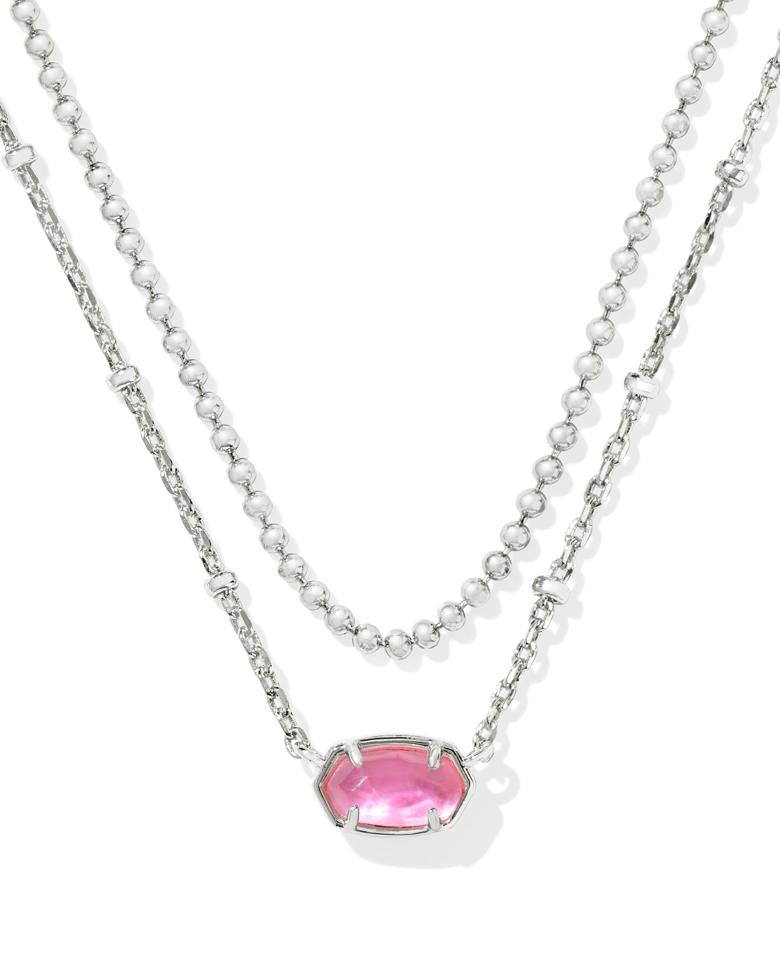 Emilie Multi Strand Necklace in Silver Azalea Illusion