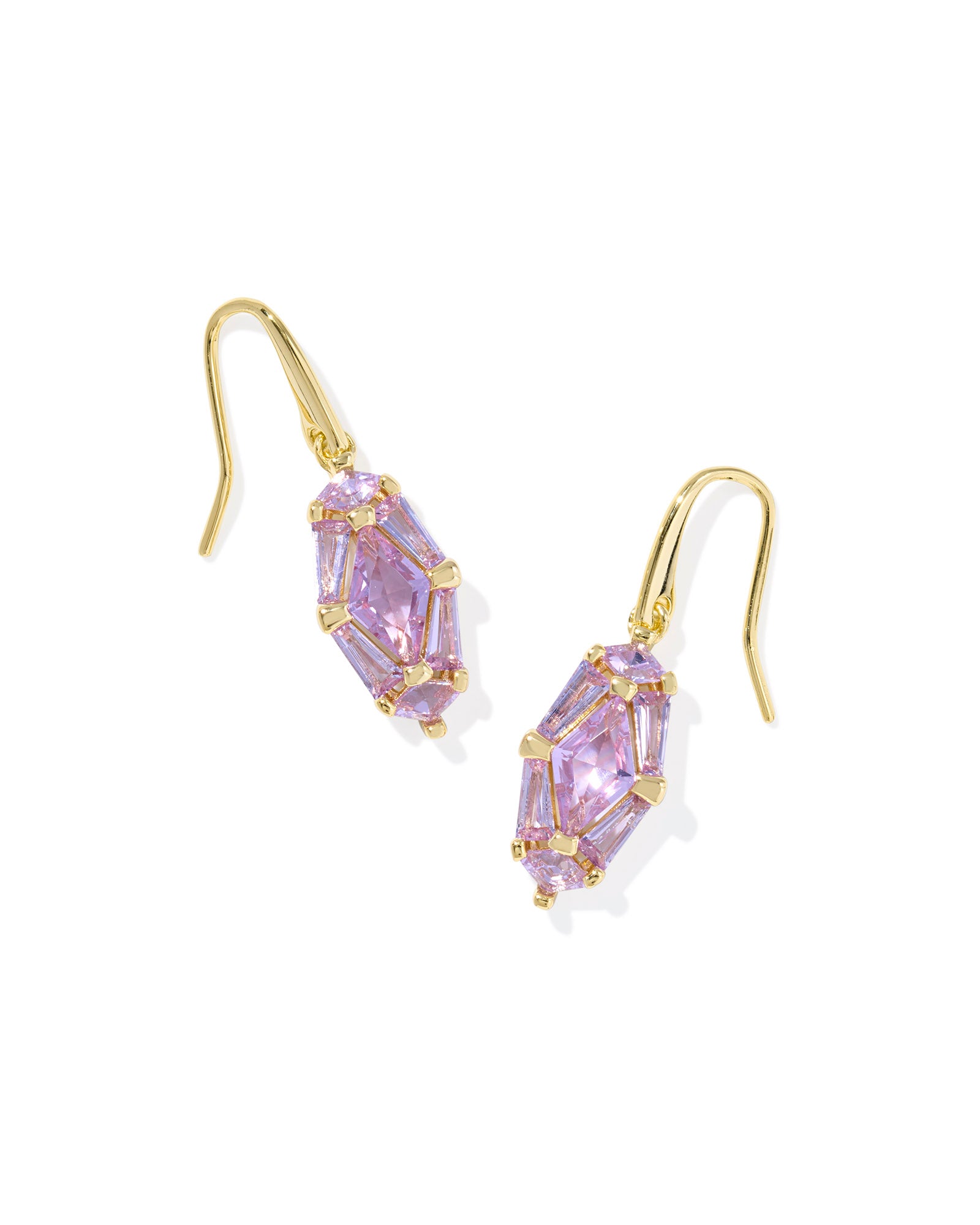 Lindy Rae Lee Drop Earring in Gold Violet Crystal