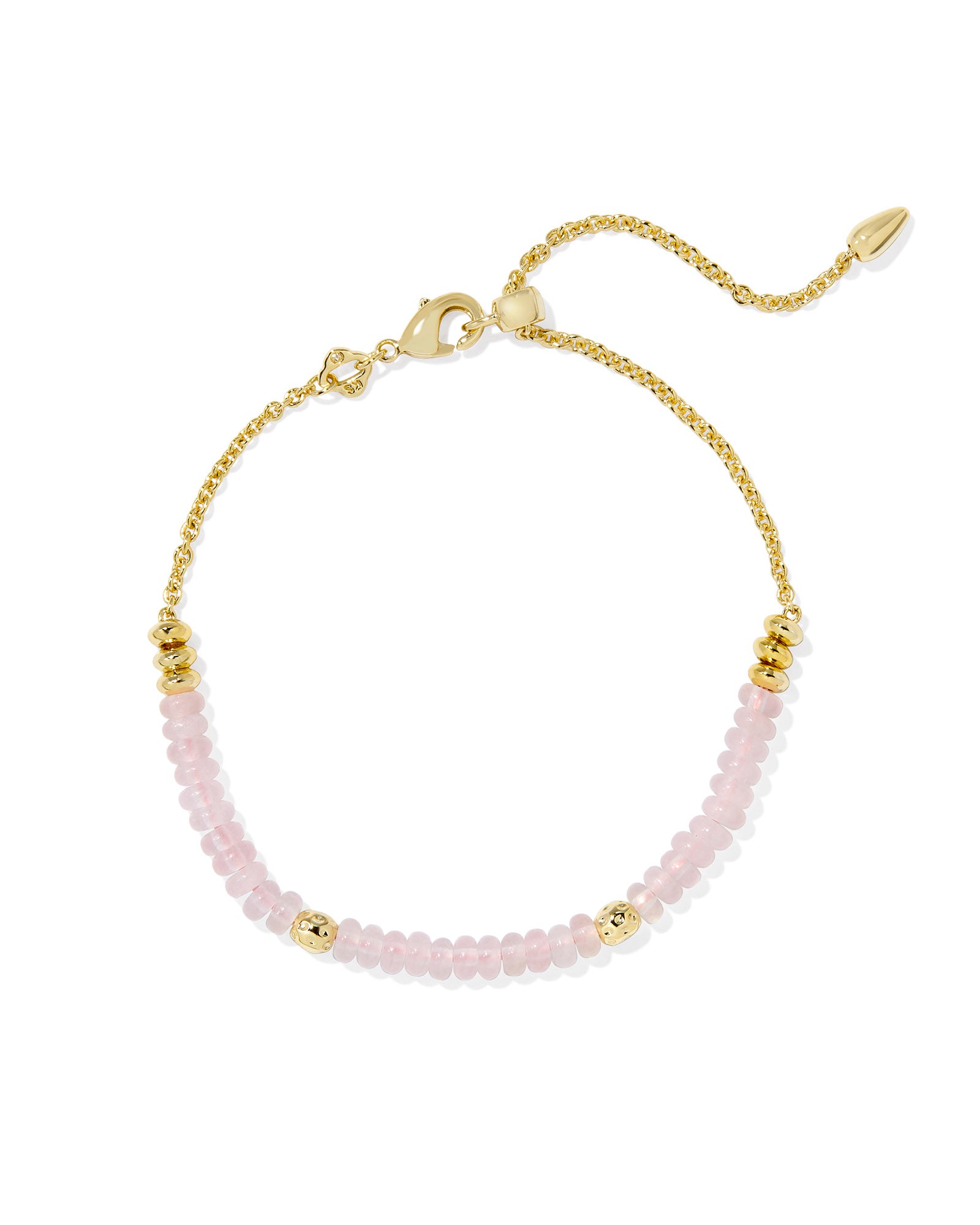 Deliah Delicate Chain Bracelet in Gold Rose Quartz