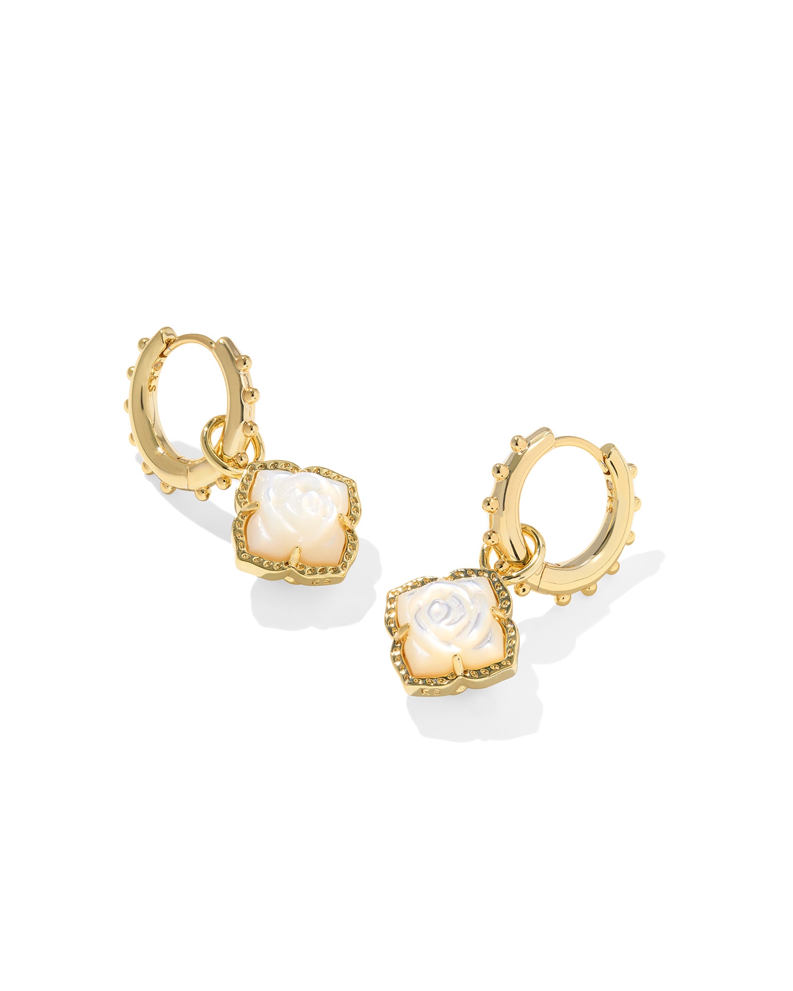 Mallory Rose Huggie Earring in Gold Ivory Mother of Pearl