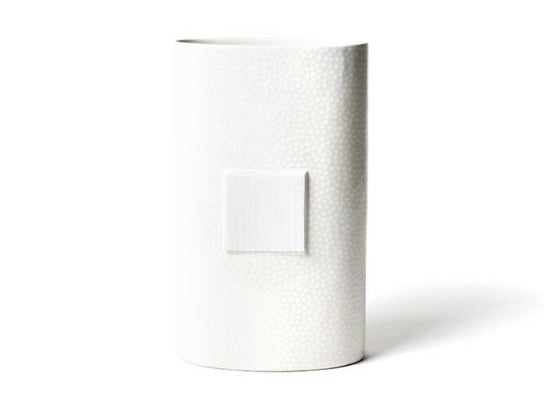 White Small Dot Big Oval Vase