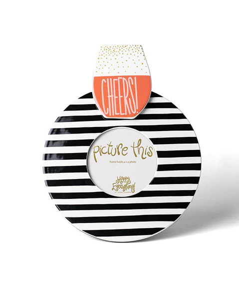 Black Medium Stripe Mini Round Frame