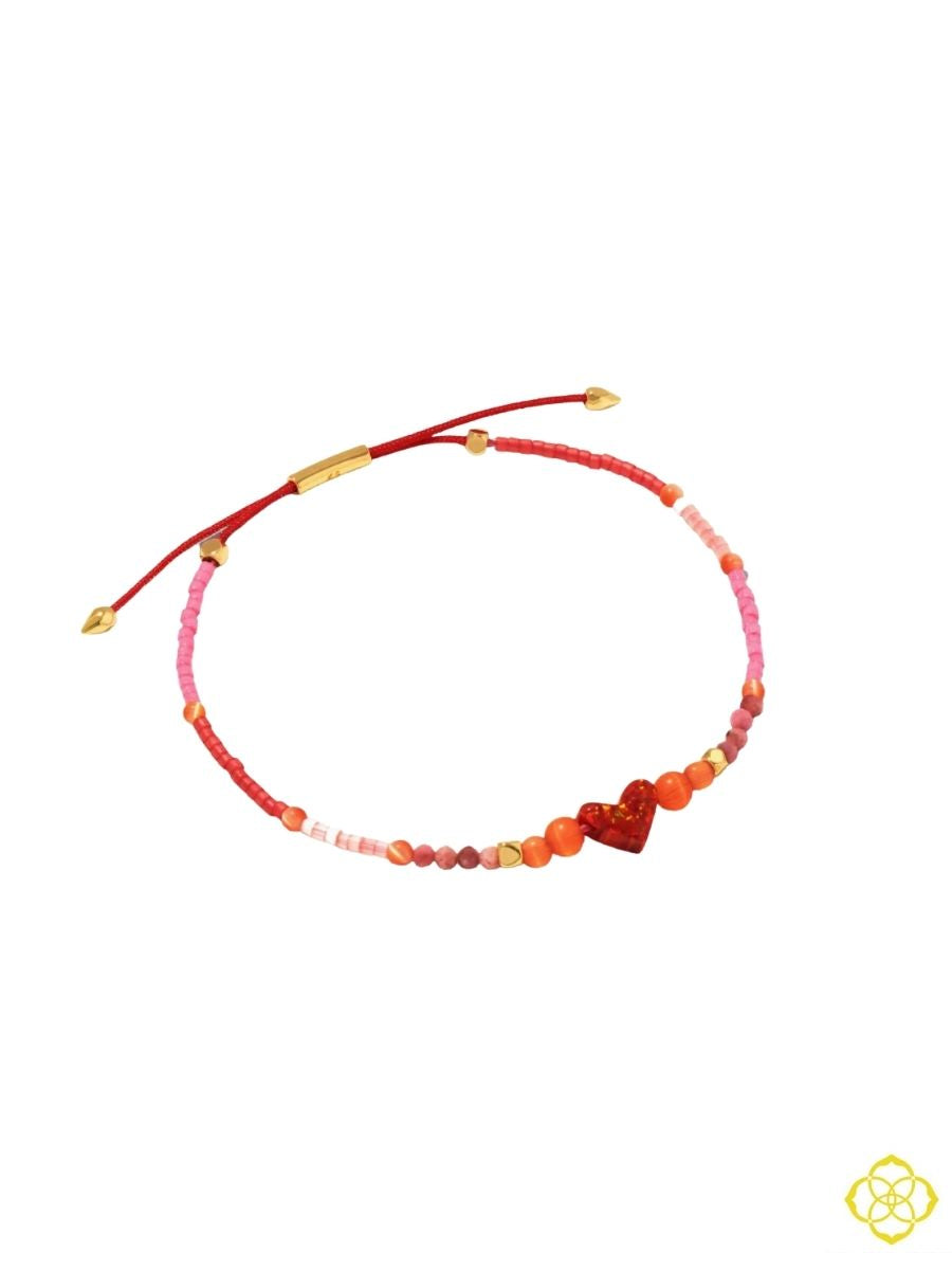 Nova Gold Friendship Bracelet in Red Mix