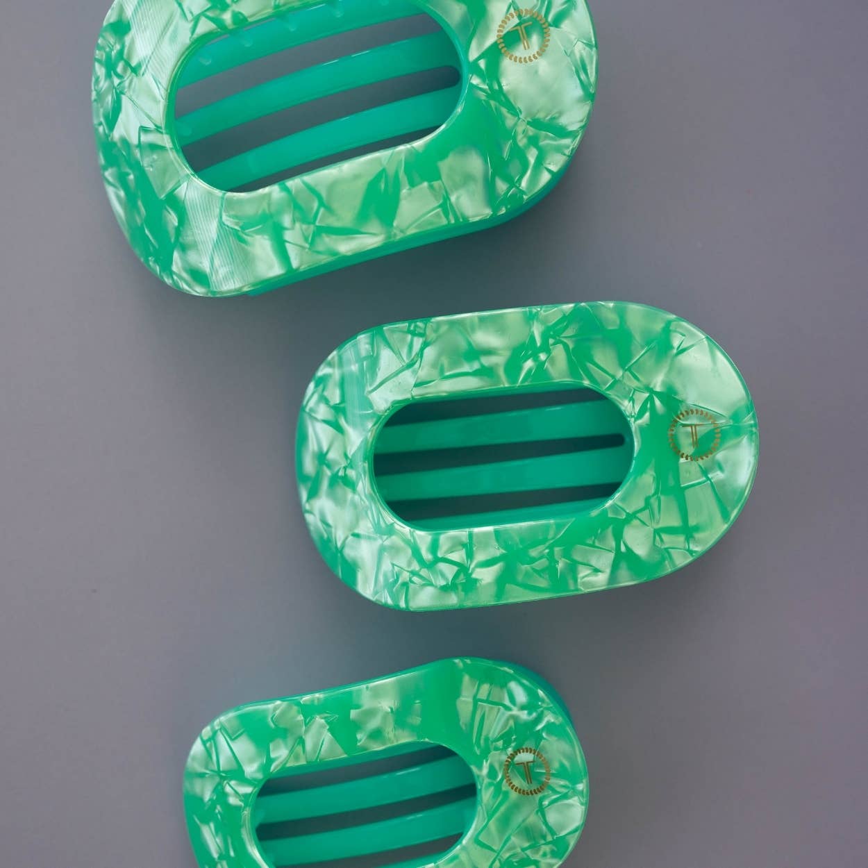 Flat Round Hair Clip | Large | Spring Splash