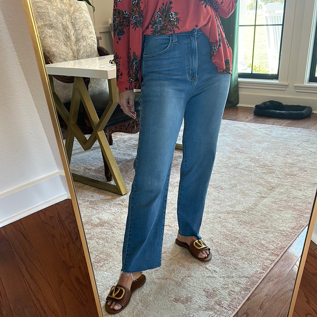 Medium Wash Classic Straight Leg Jeans