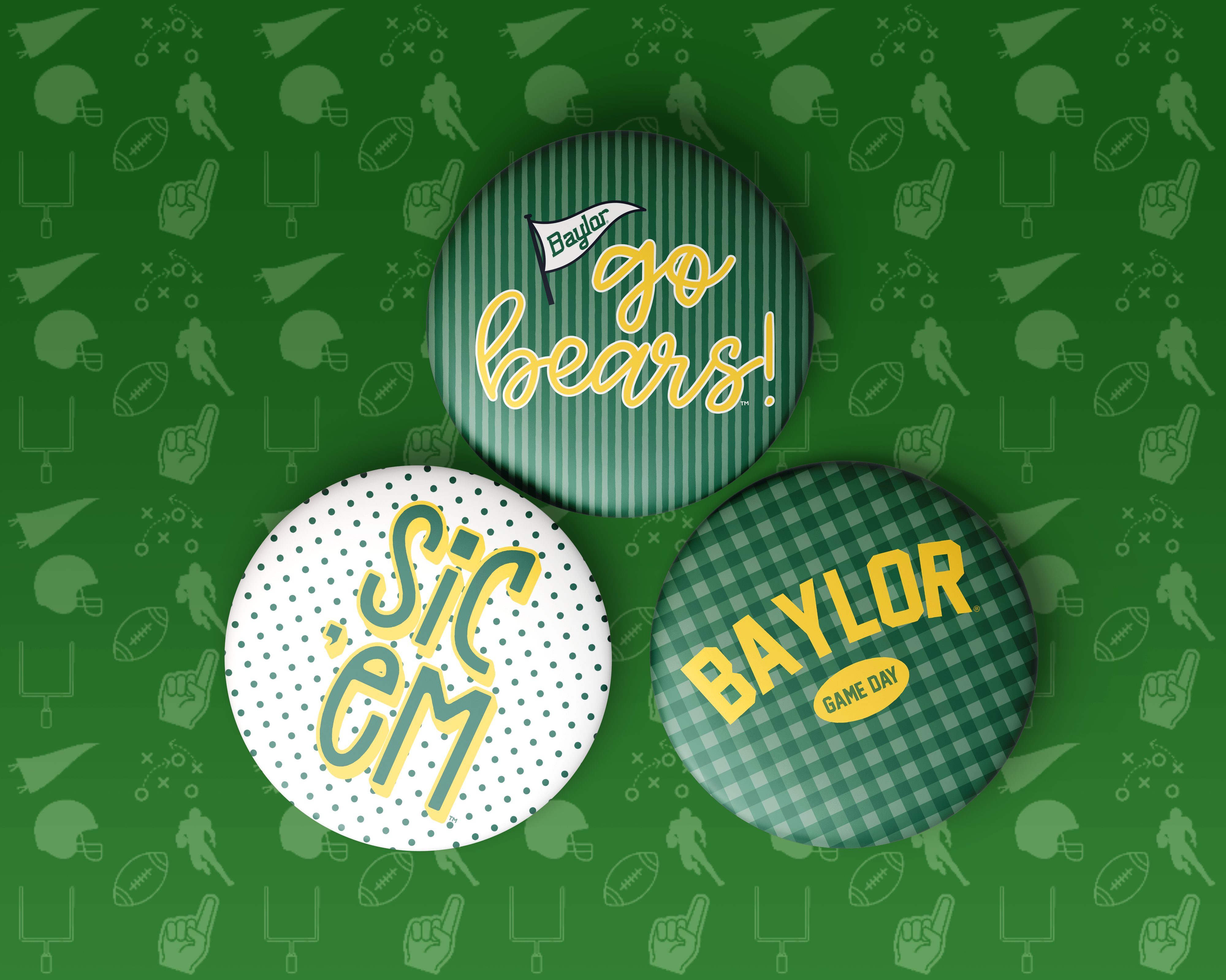Baylor University Game Day Buttons | Gameday Pins