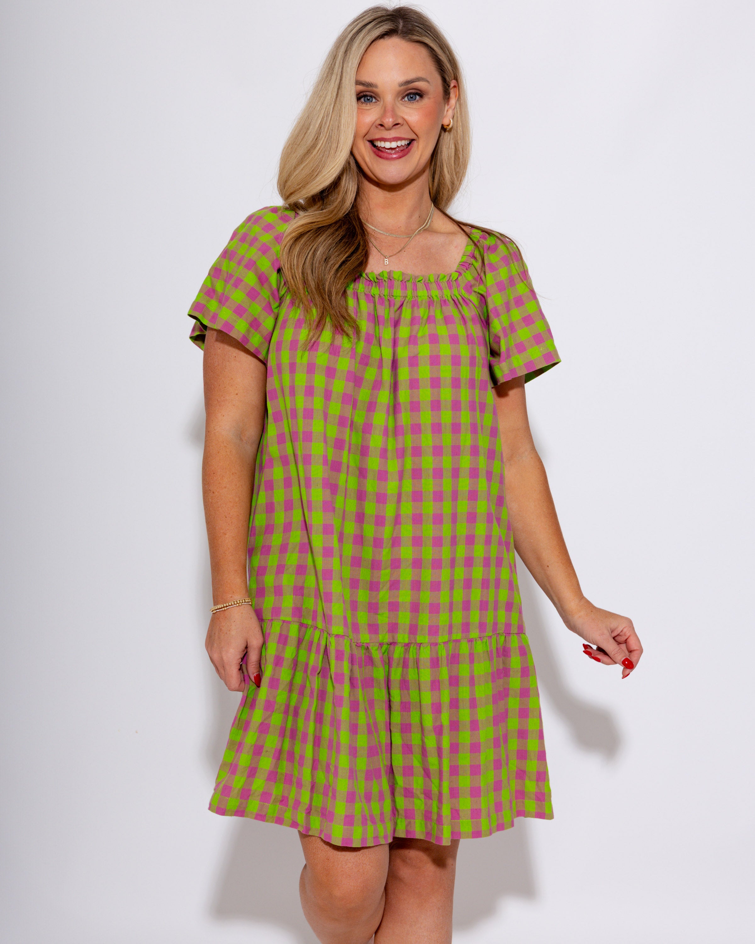 Ivy Jane | Checked Out Dress in Green