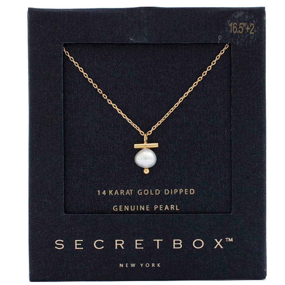 Gold with Pearl Charm Detail Necklace