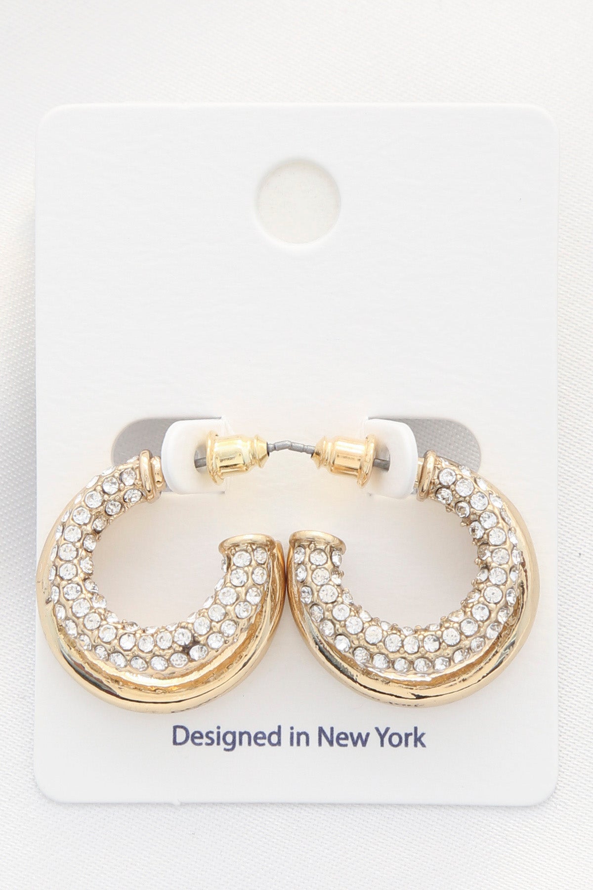 Gold Rhinestone Hoop Earring