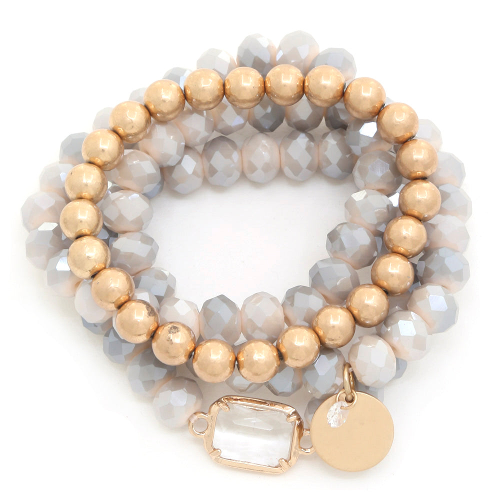 Grey Stack of 4 Bracelet Set