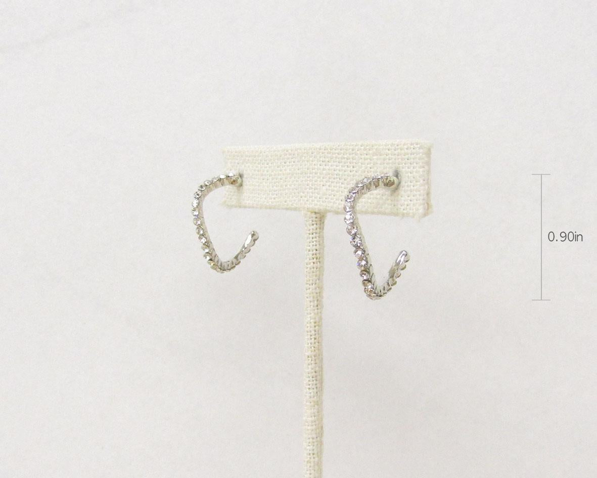Rhinestone Half Hoop Earring