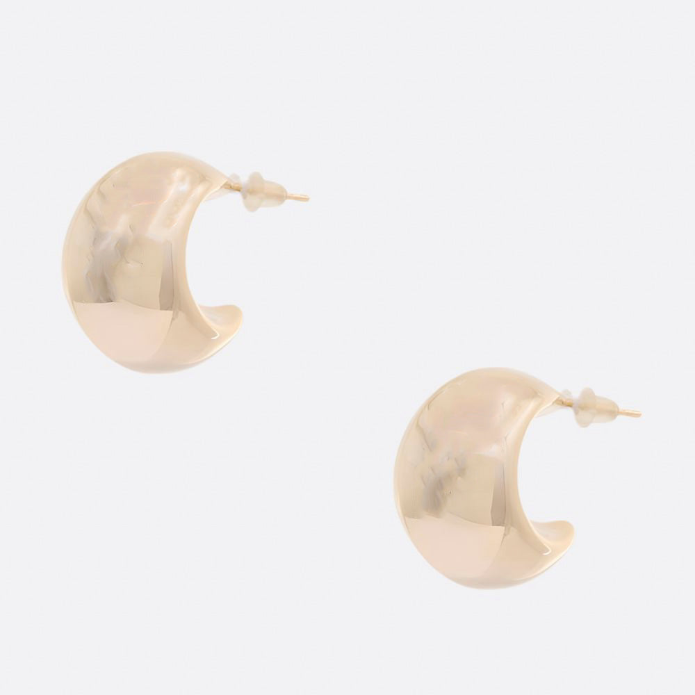 Puffy Gold Hoop Earring