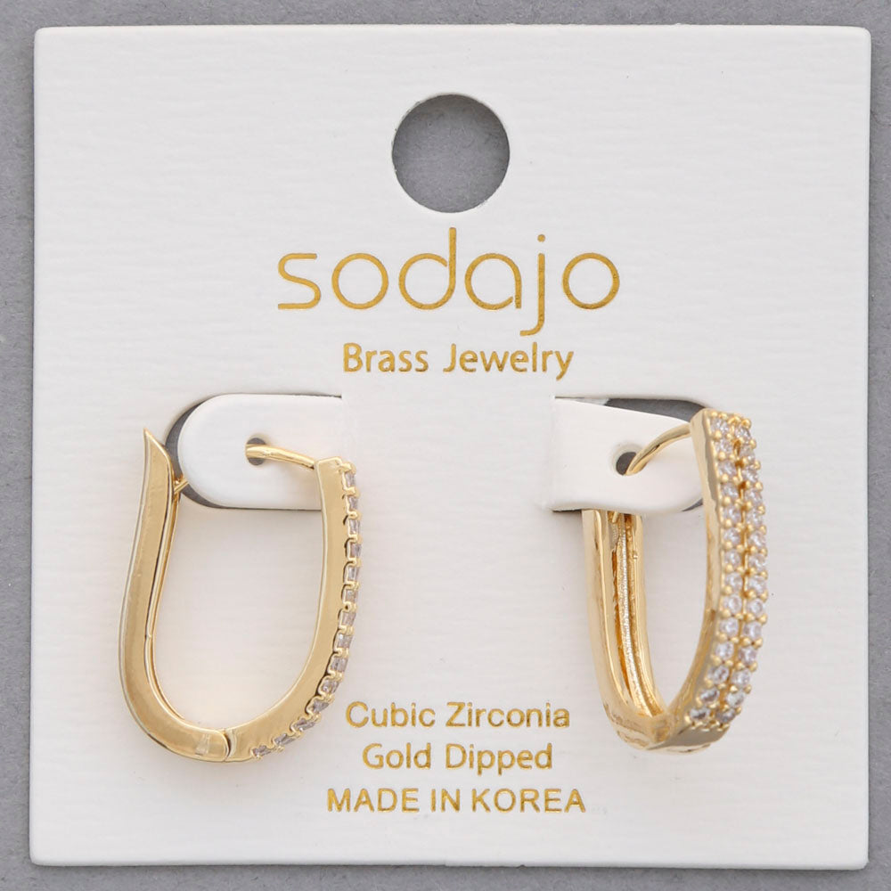 Crystal Oval Hoop Earring