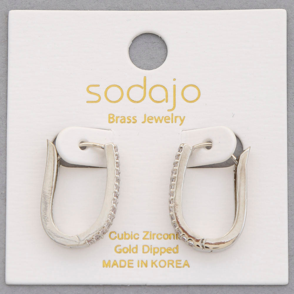 Crystal Oval Hoop Earring
