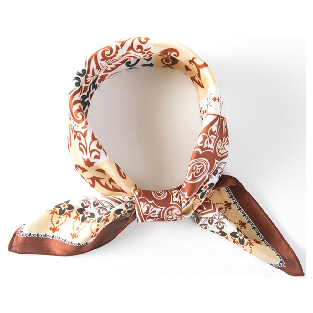 Paisley Arabesque Oriental Bandana Square Neck Scarf