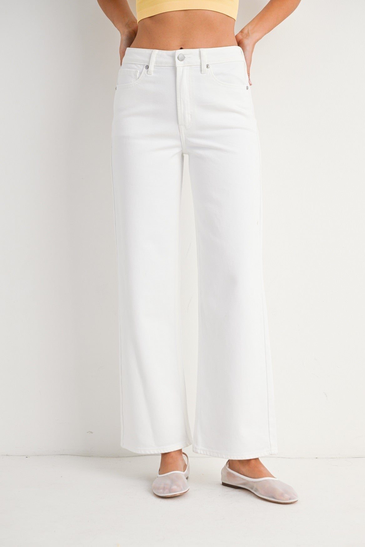 High Rise Full Length Straight Jean in White