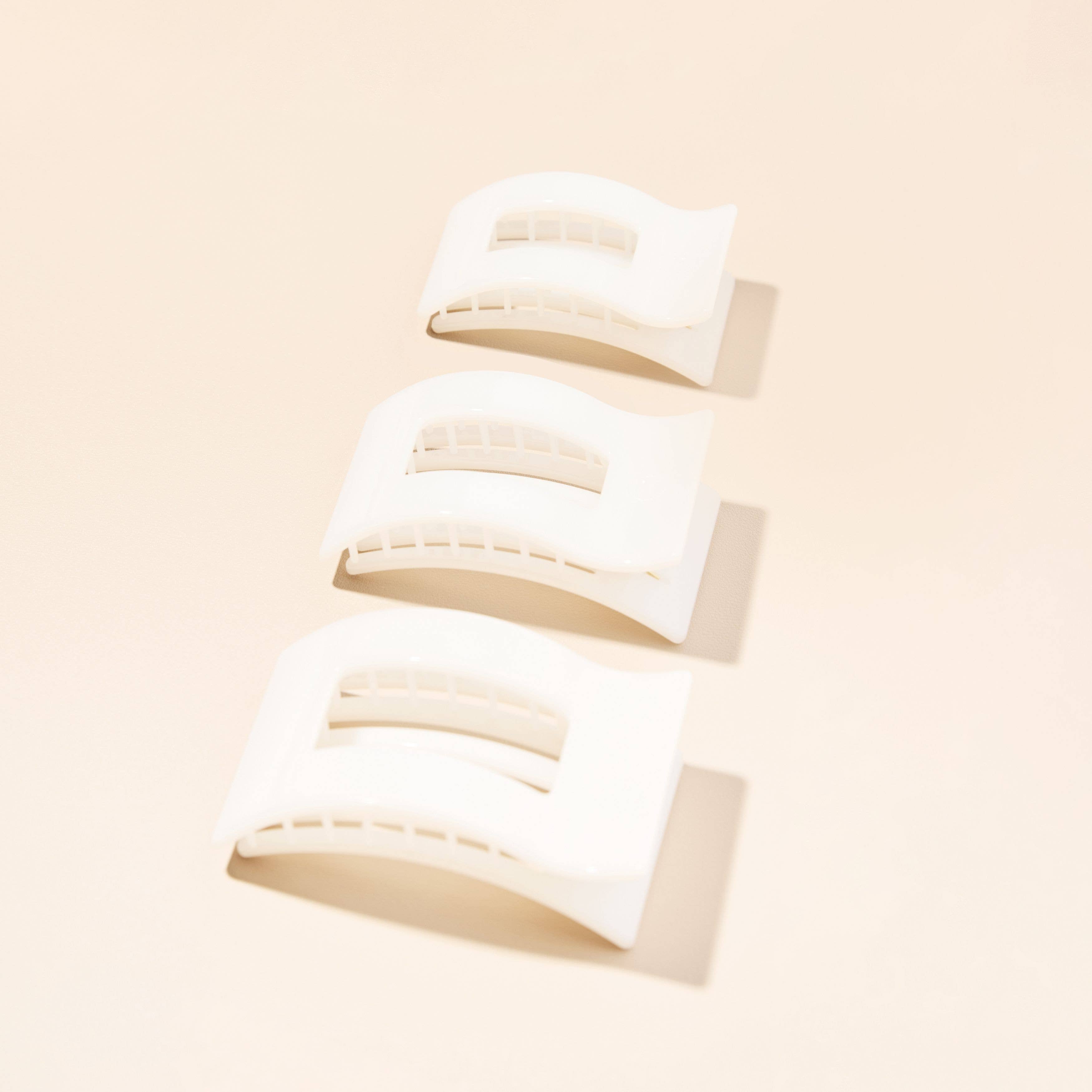 Flat Rectangle Hair Clip | Large | Coconut White