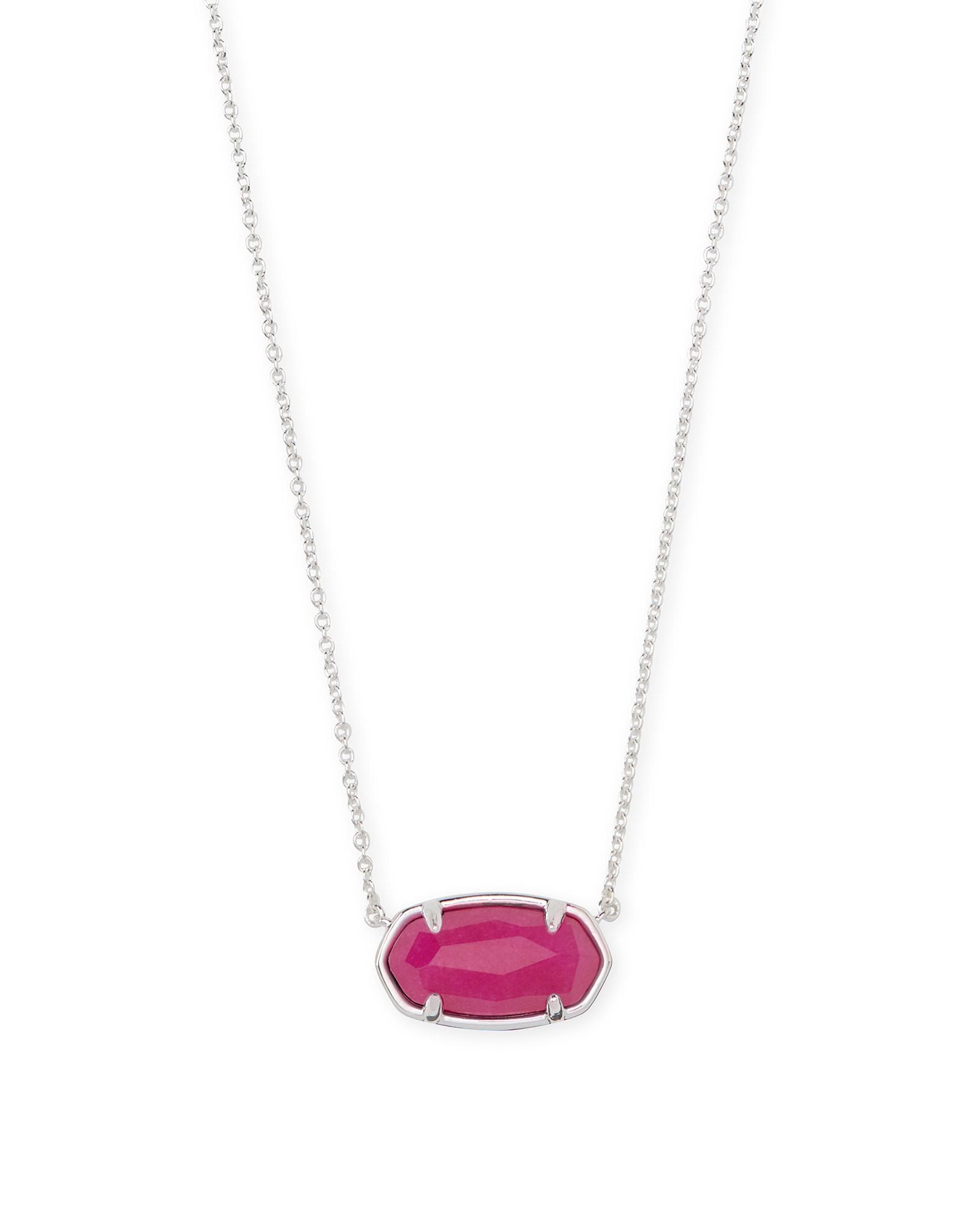 Elisa Necklace in Sterling Silver Pink Marble