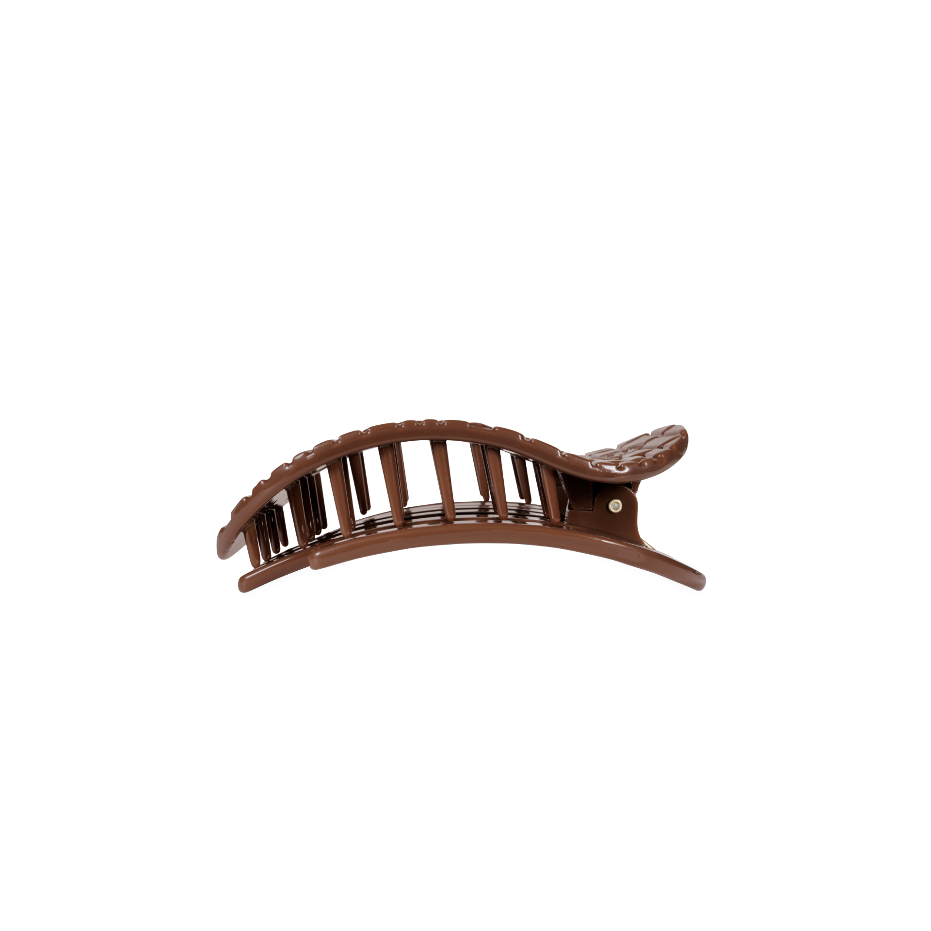 Brown Crocodile | Small | Flat Round Hair Clip