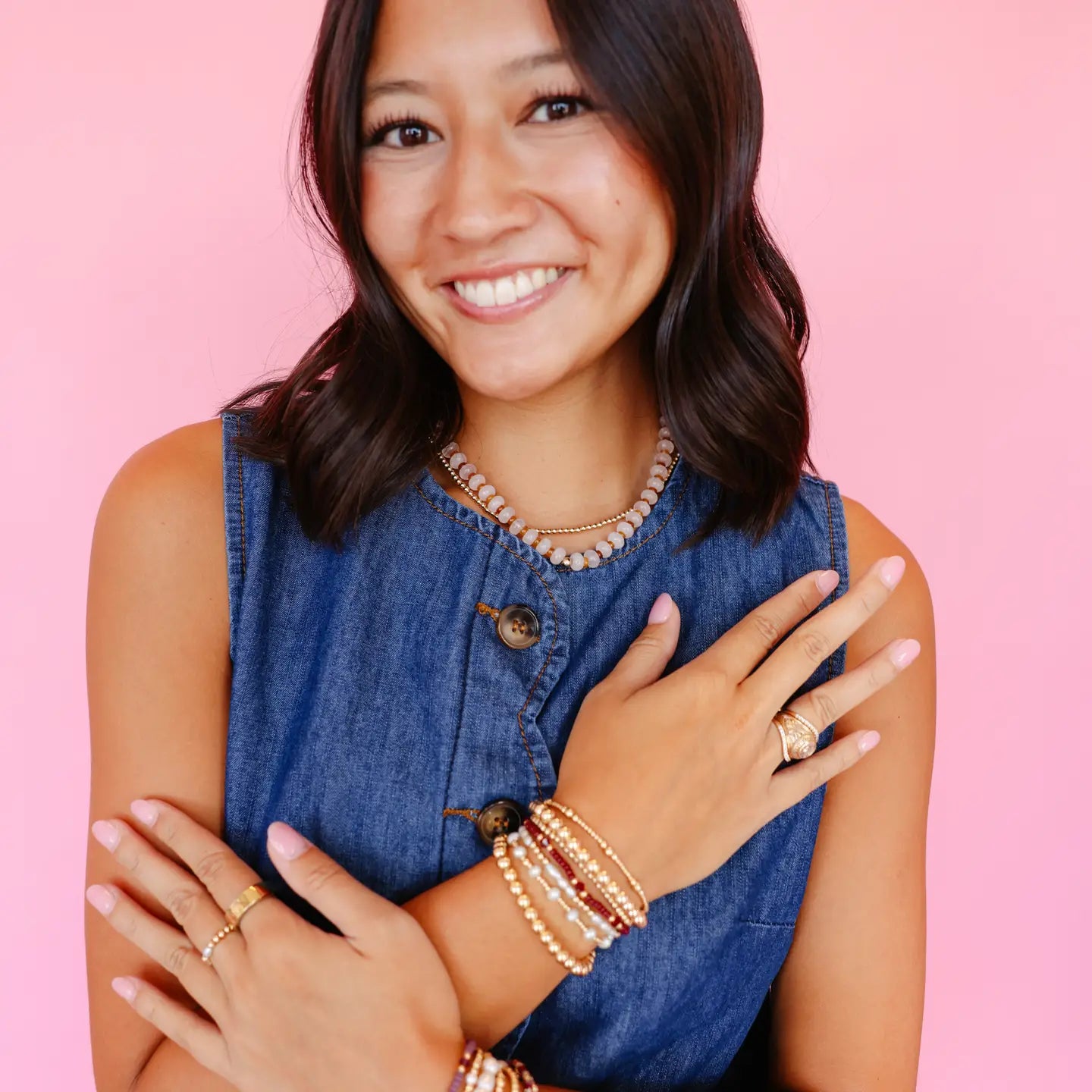 Caroline Necklace in Blue and Brown