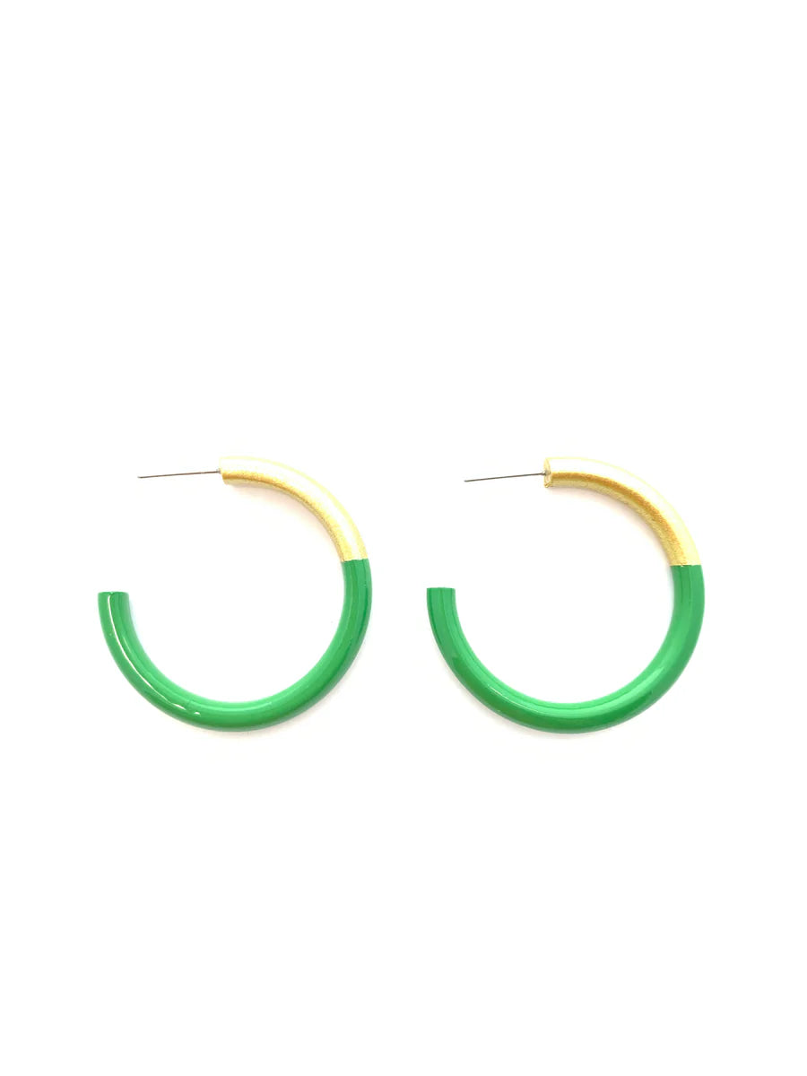 LIZ Medium Hoops in Kelli Green