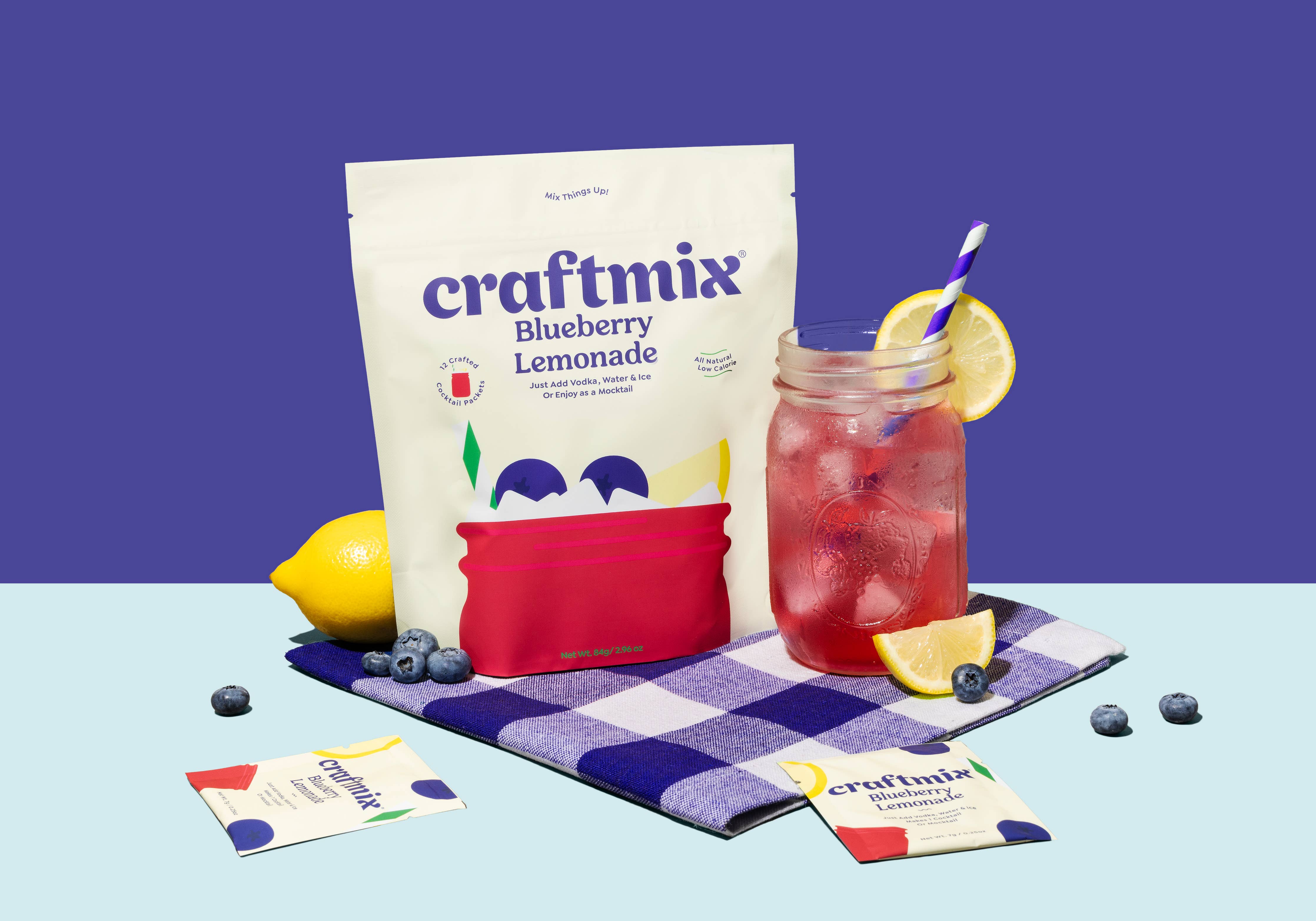 Blueberry Lemonade & Cocktail Mixer - 12 Servings Multipack