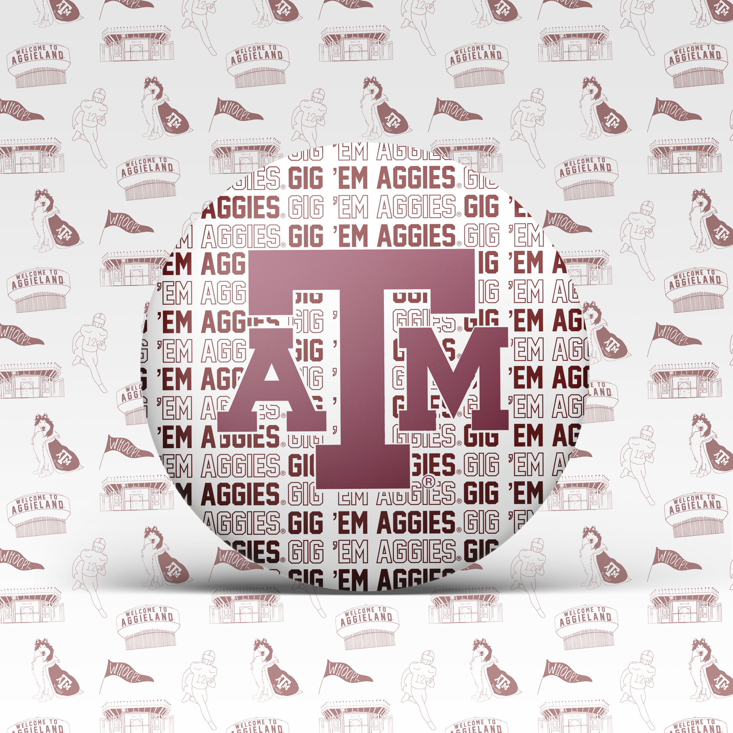 TEXAS A&M Maroon Game Day Tailgate Buttons | Game Day Pins (