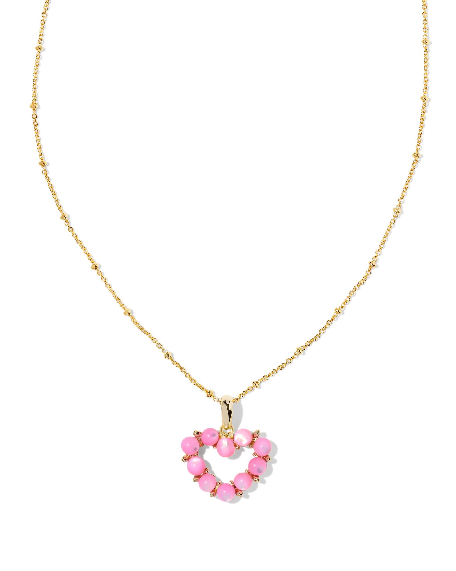 Ashton Heart Pendant Necklace in Gold Blush Ivory Mother of Pearl