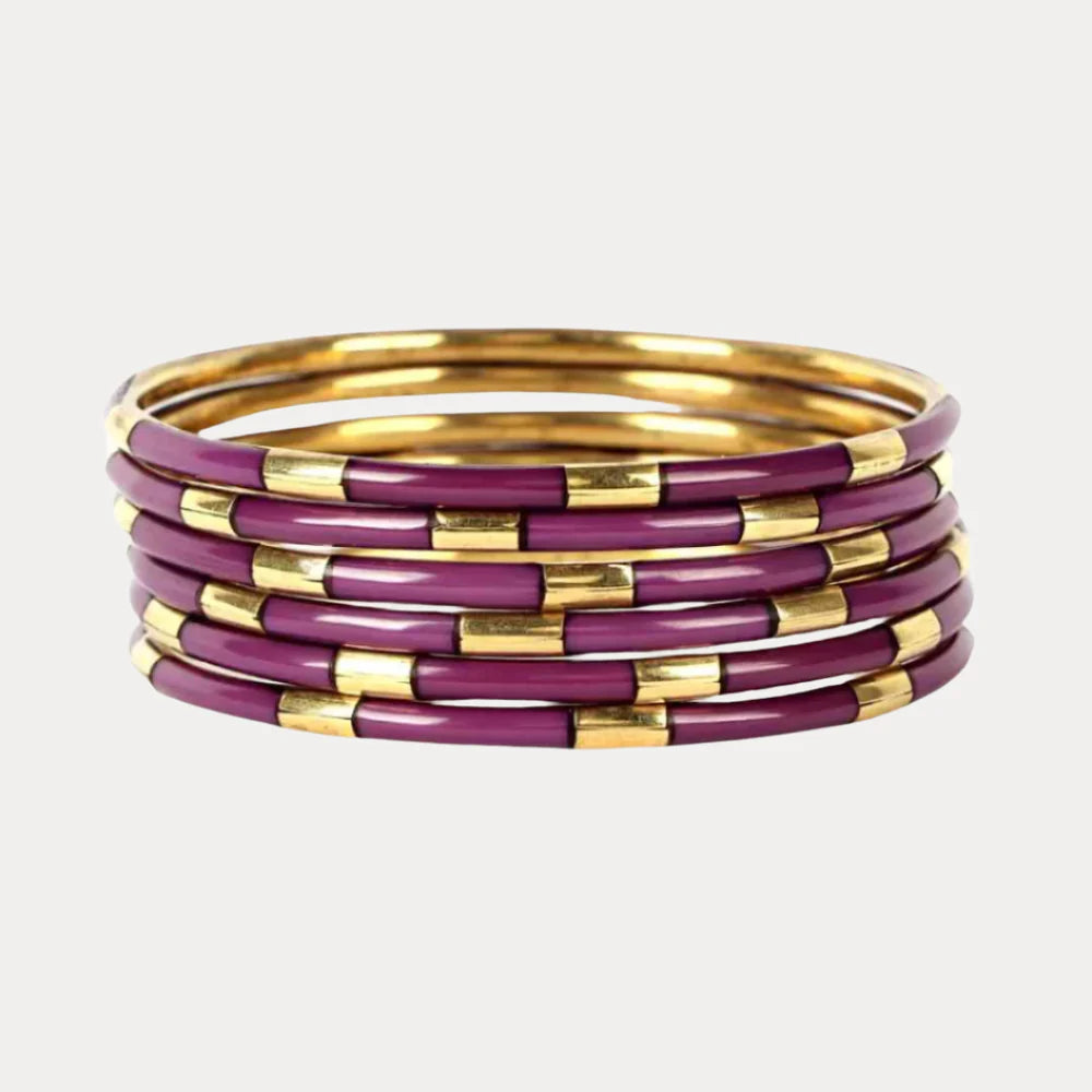 Veda Bangles - Set of 6 - Amethyst