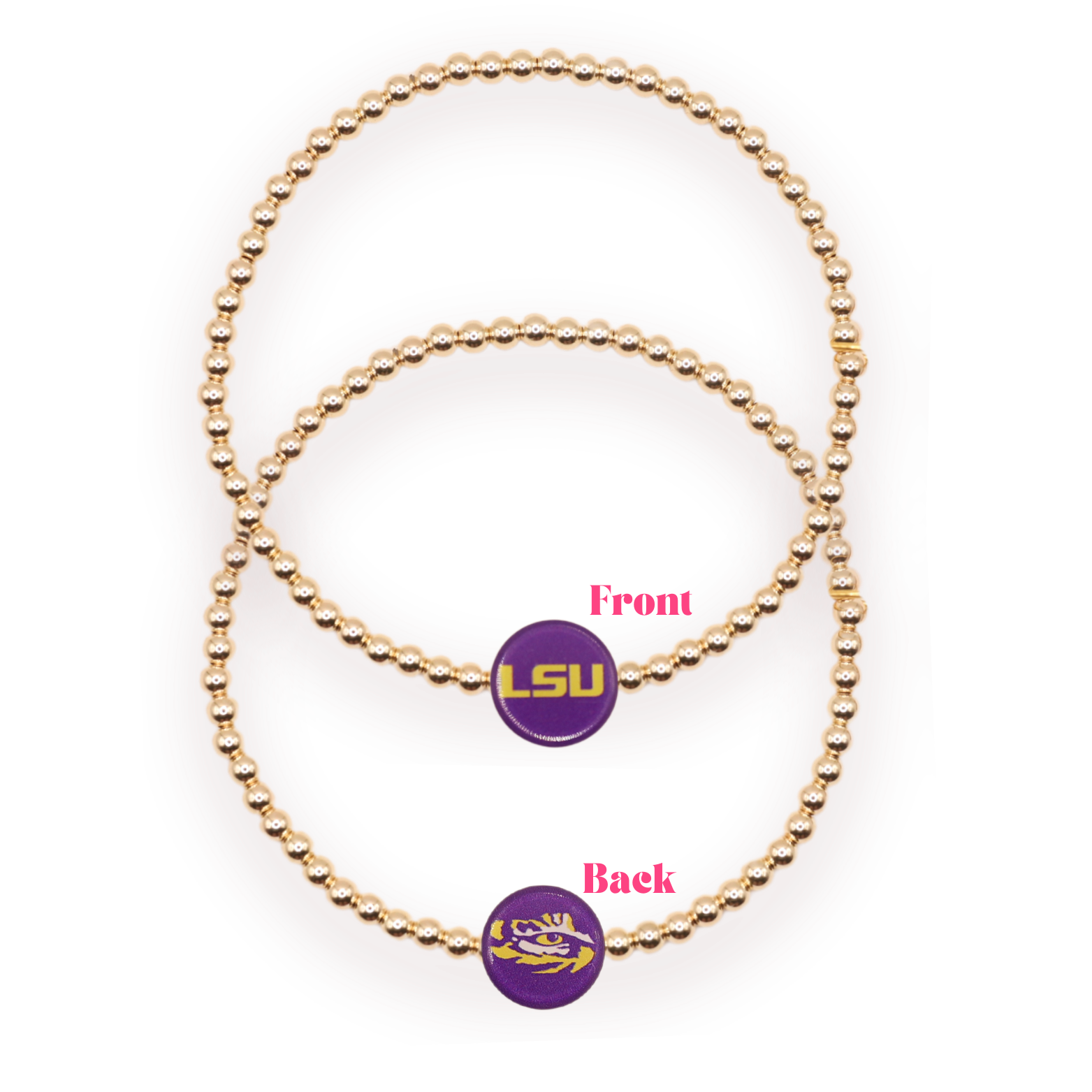 LSU/Tigers Logo + Sprinkle Bracelet Stack
