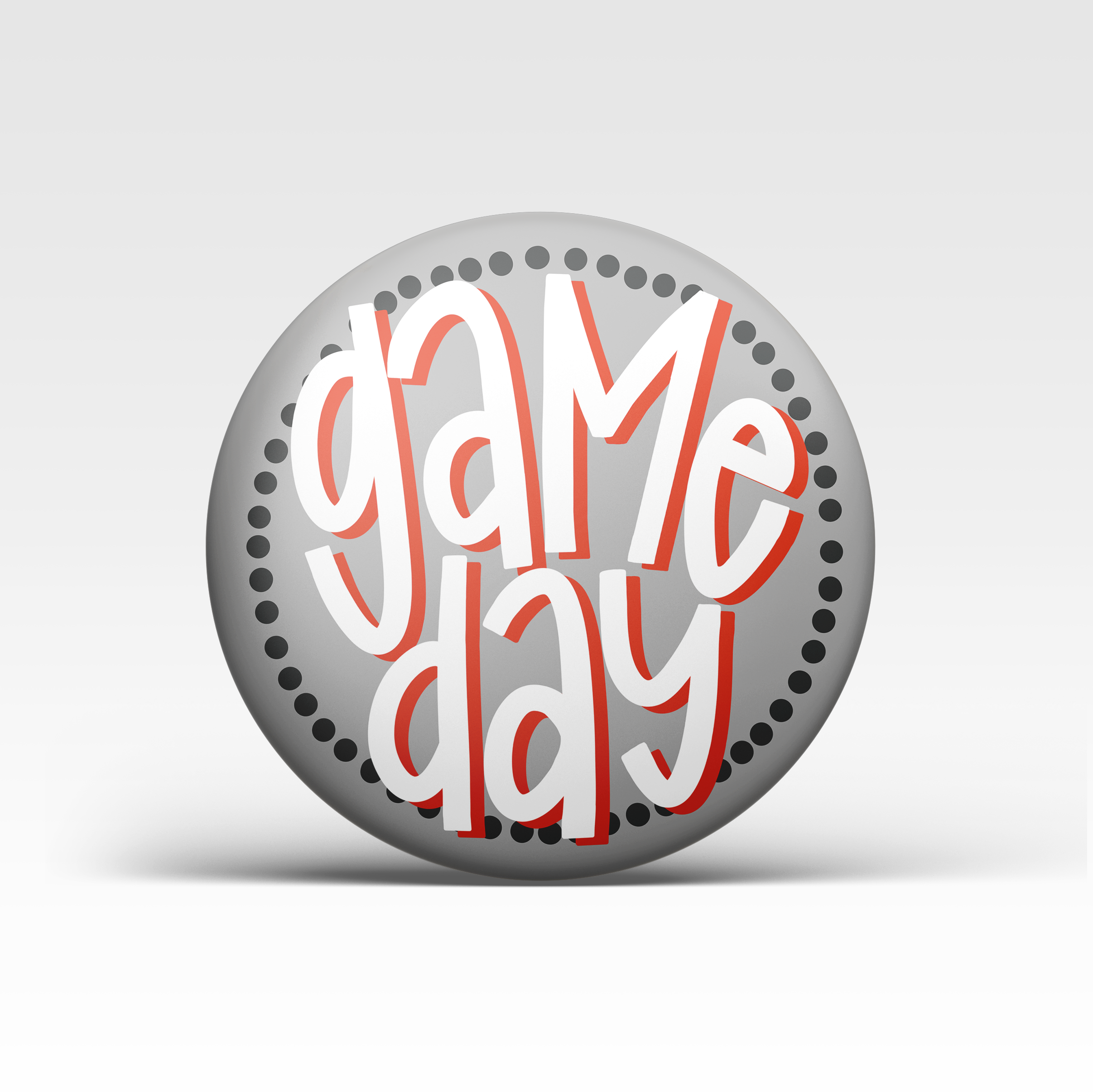 Red Game Day Polka Dots Buttons | Game Day Pins