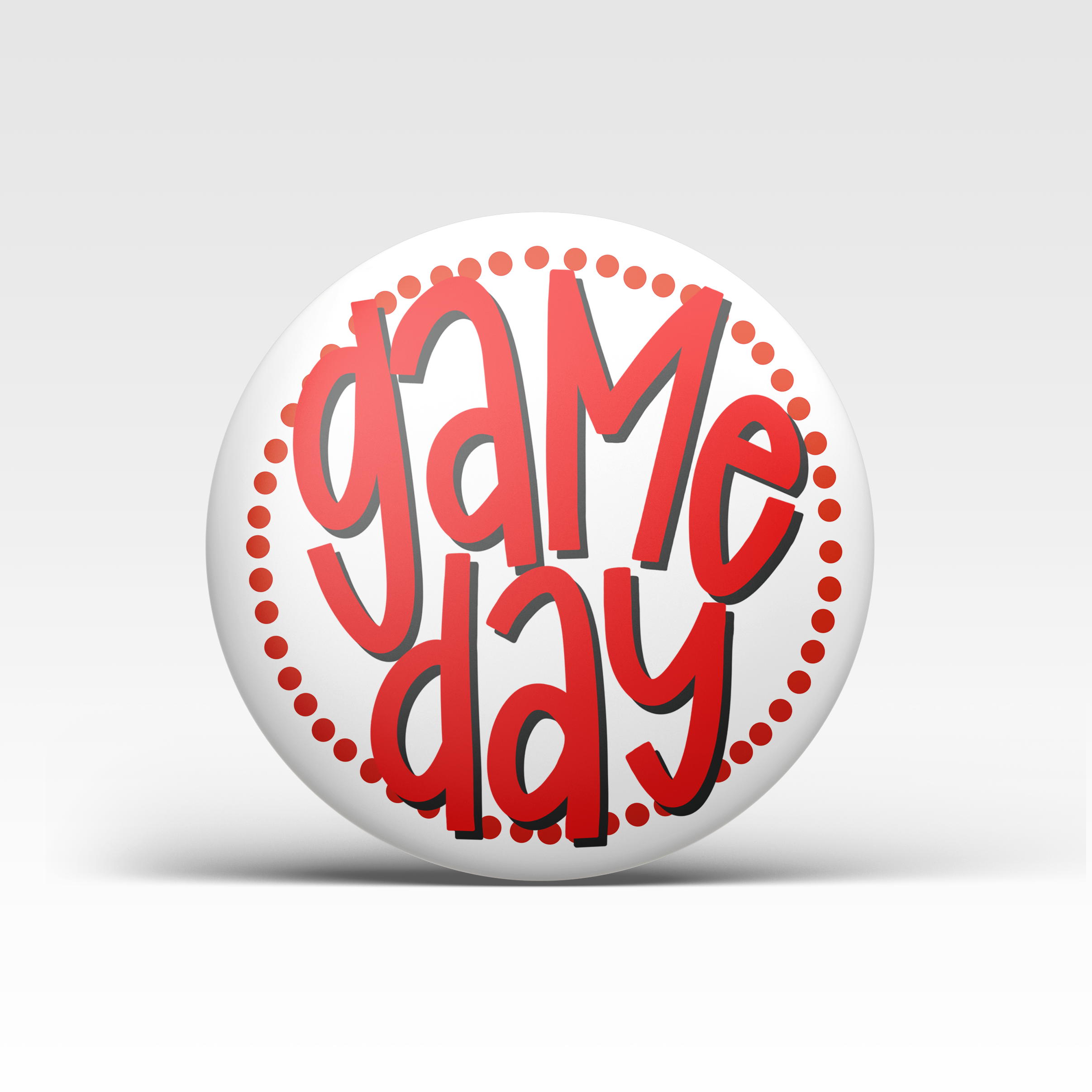 Red Game Day Polka Dots Buttons | Game Day Pins