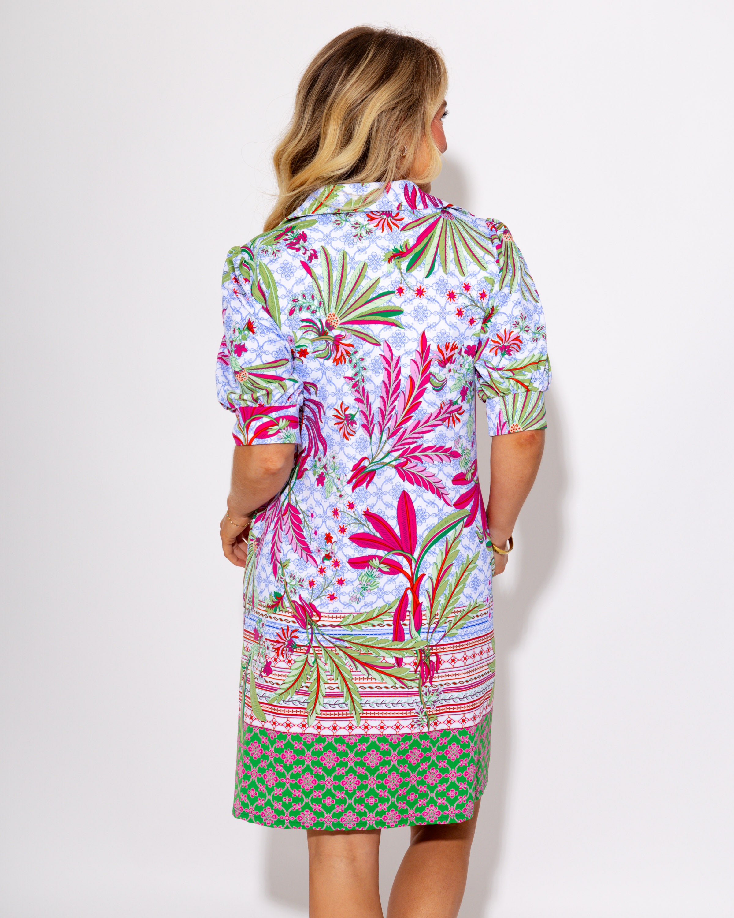Jude Connally | Emerson Dress in Palm Royal White