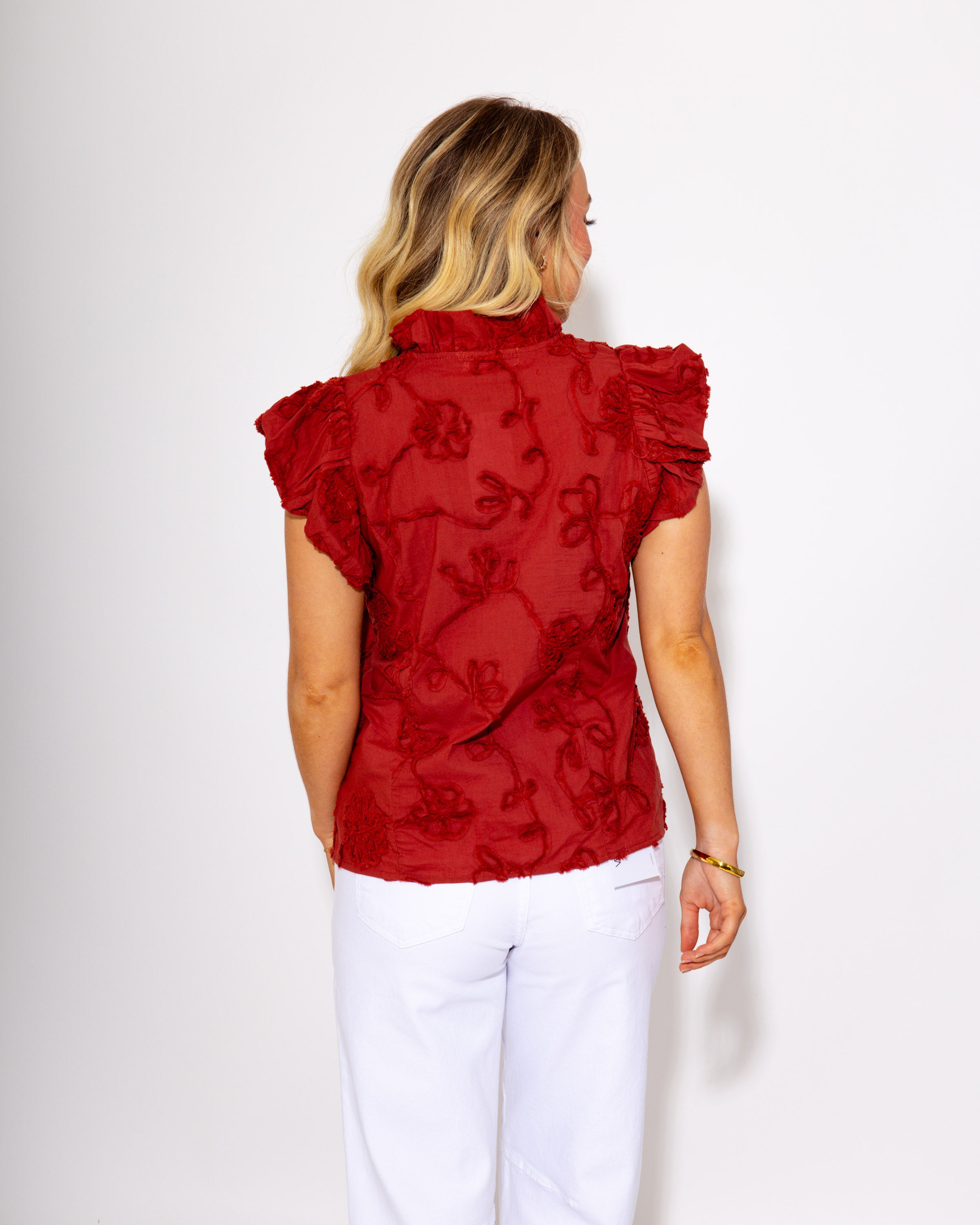 Chestnut Ruffle Top