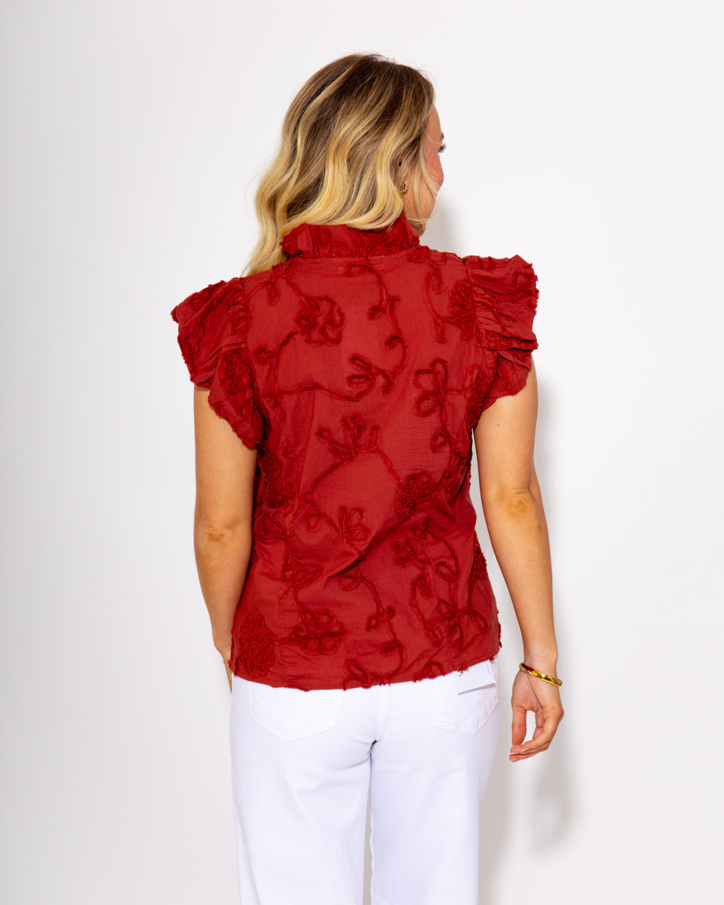 Chestnut Ruffle Top