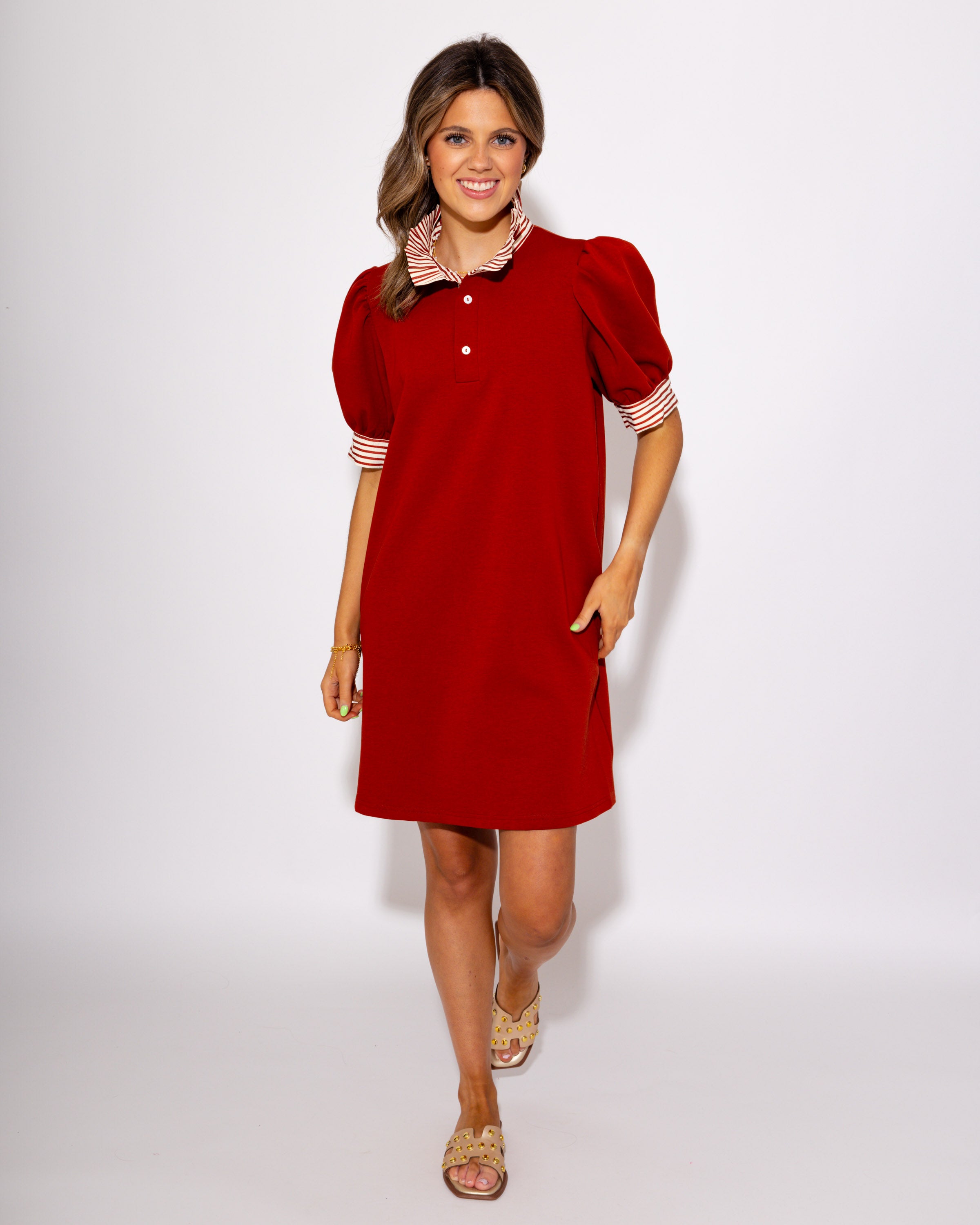 Rally Ready Polo Dress in Rust