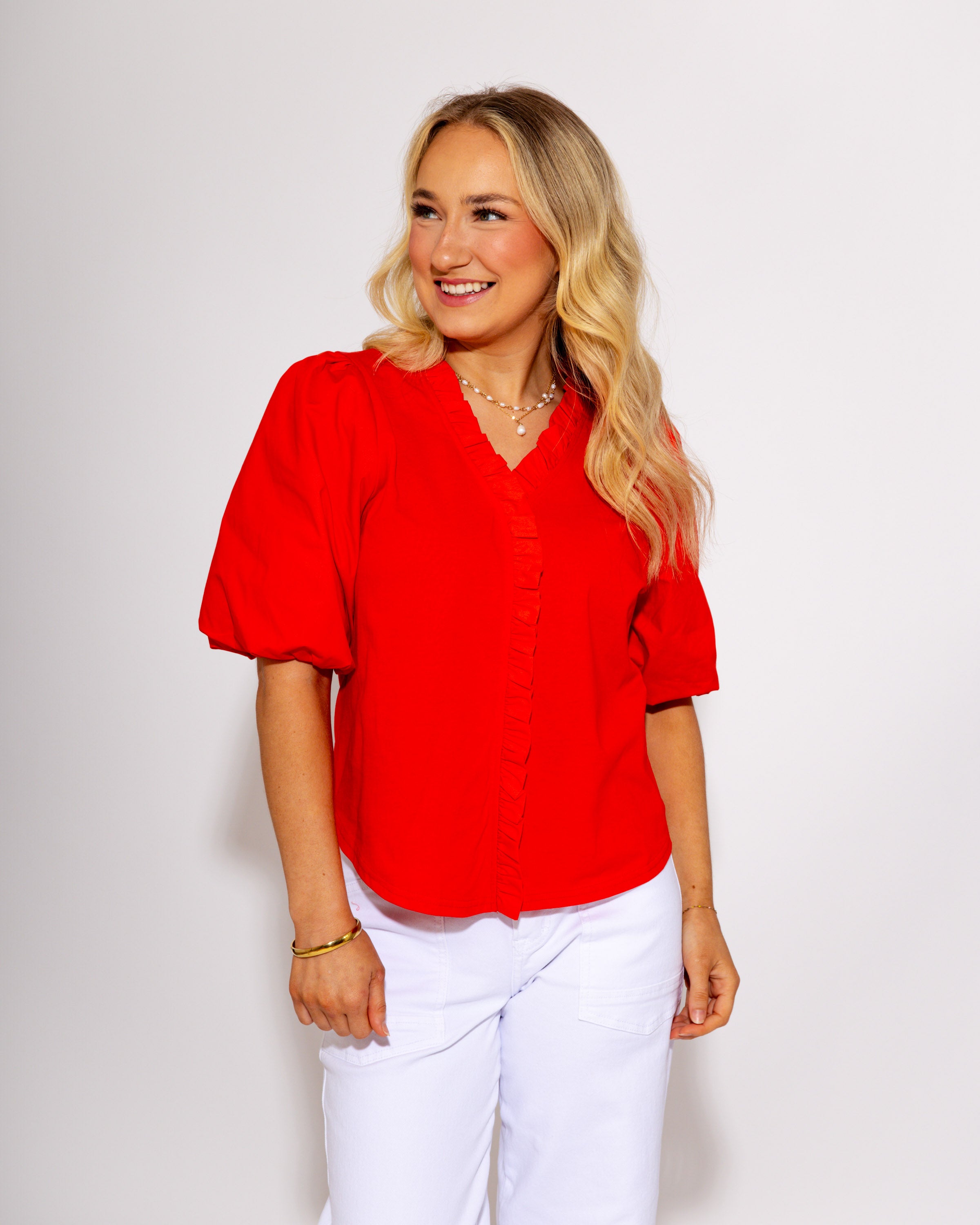 The Victory Flutter Poplin Top