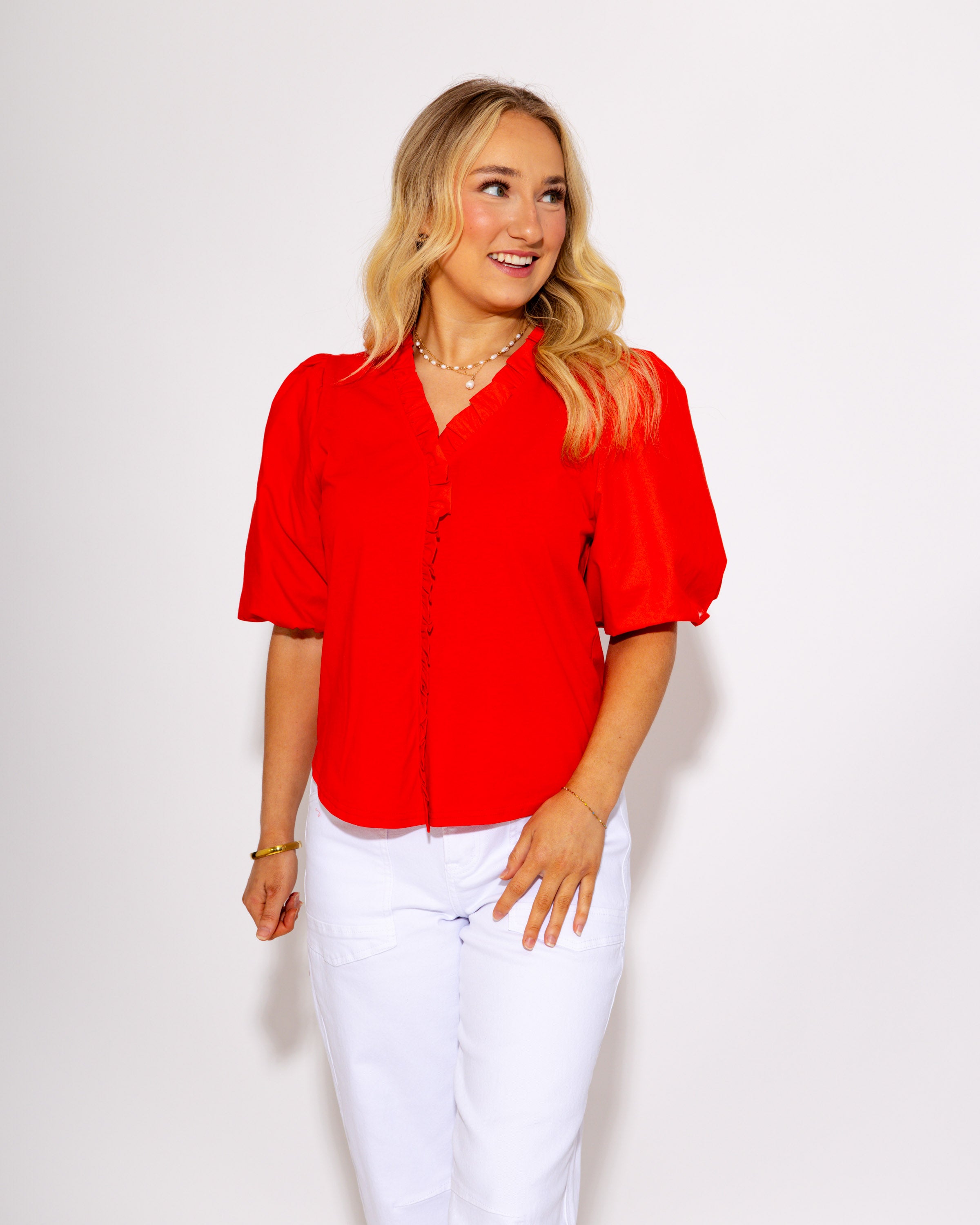 The Victory Flutter Poplin Top