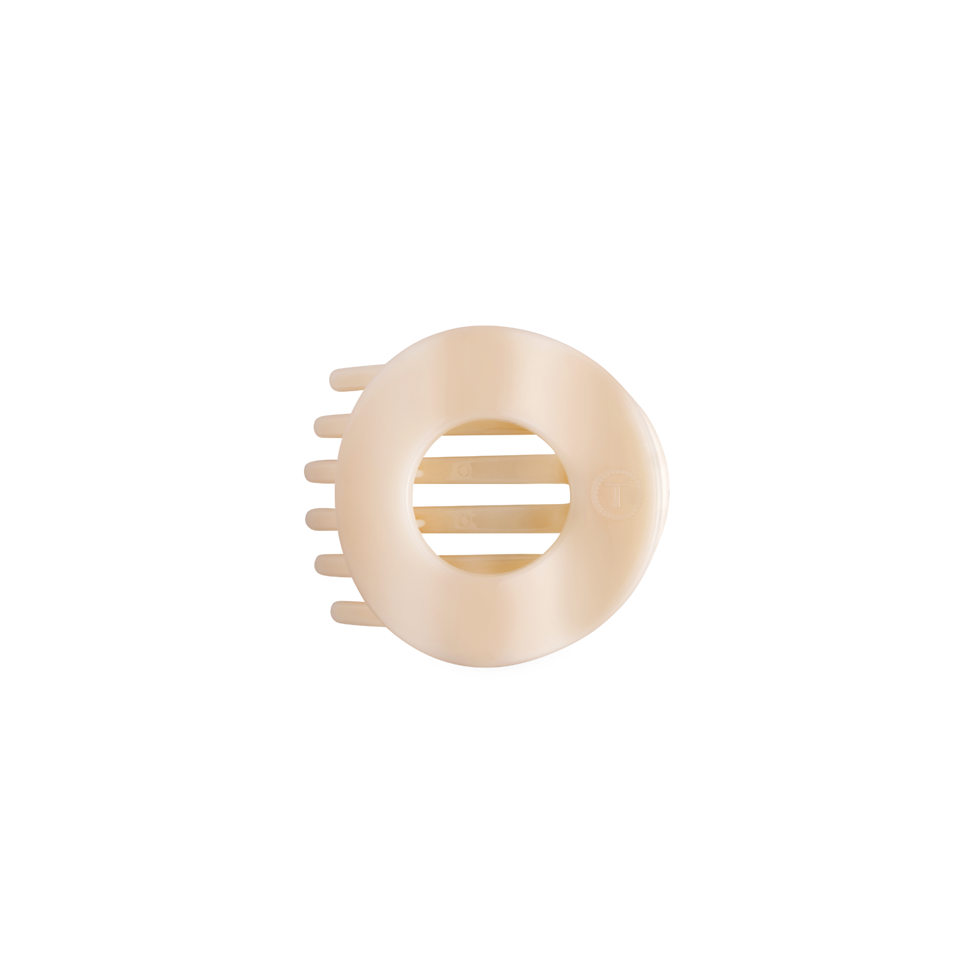 Almond Beige | Small | Flat Circle Hair Clip