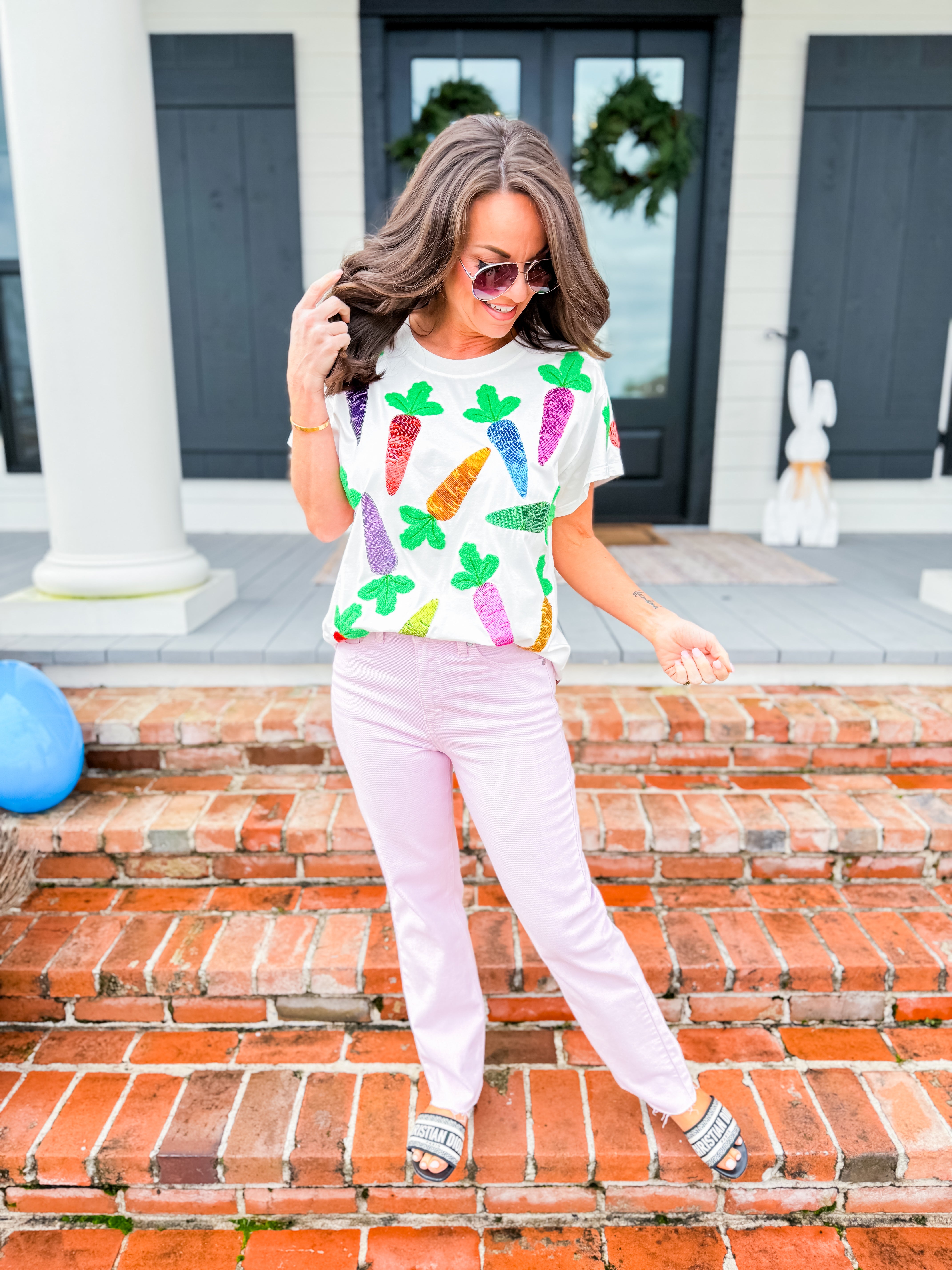 White Multi Carrot Tee