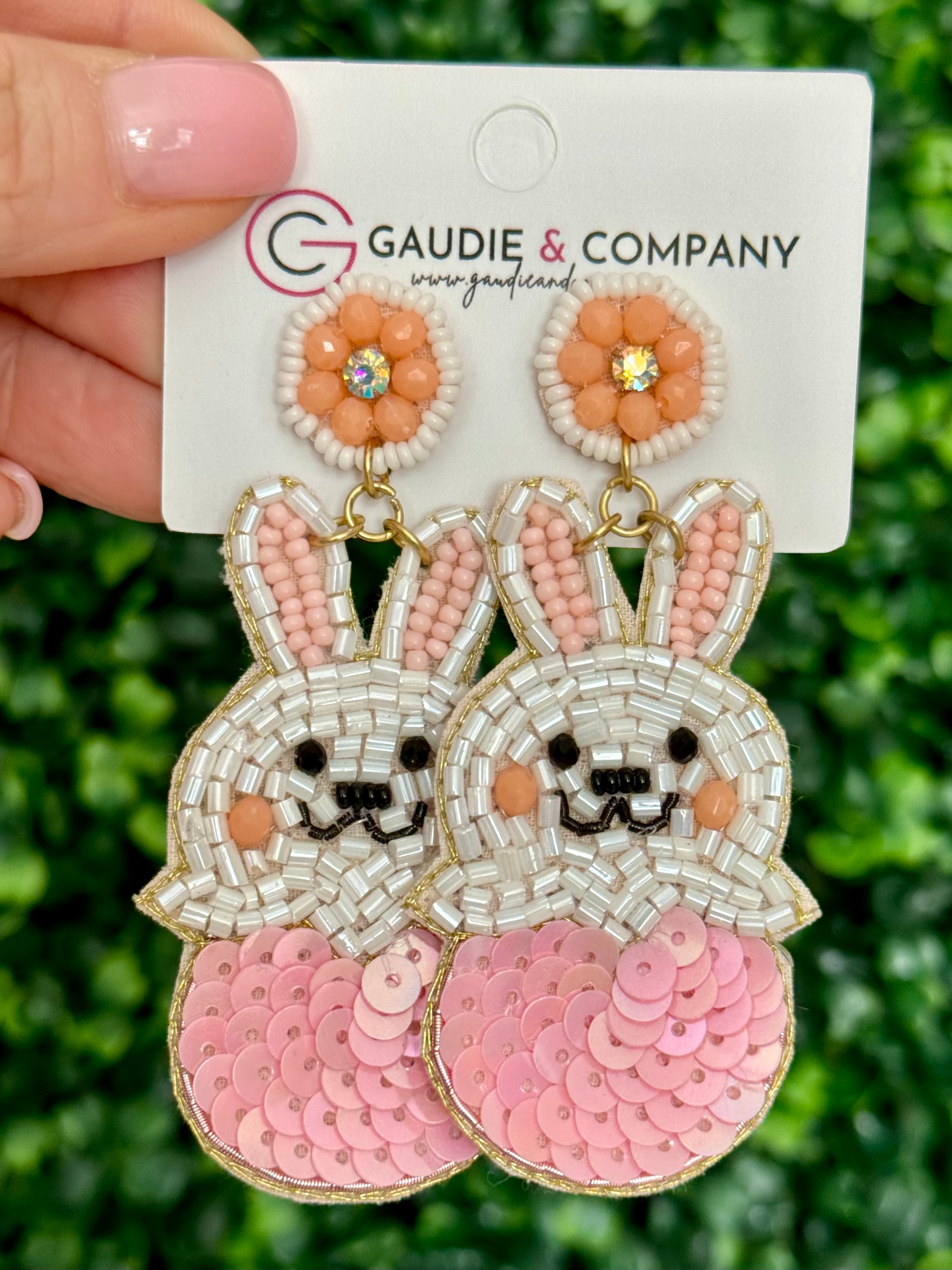 White Easter Bunny Earring