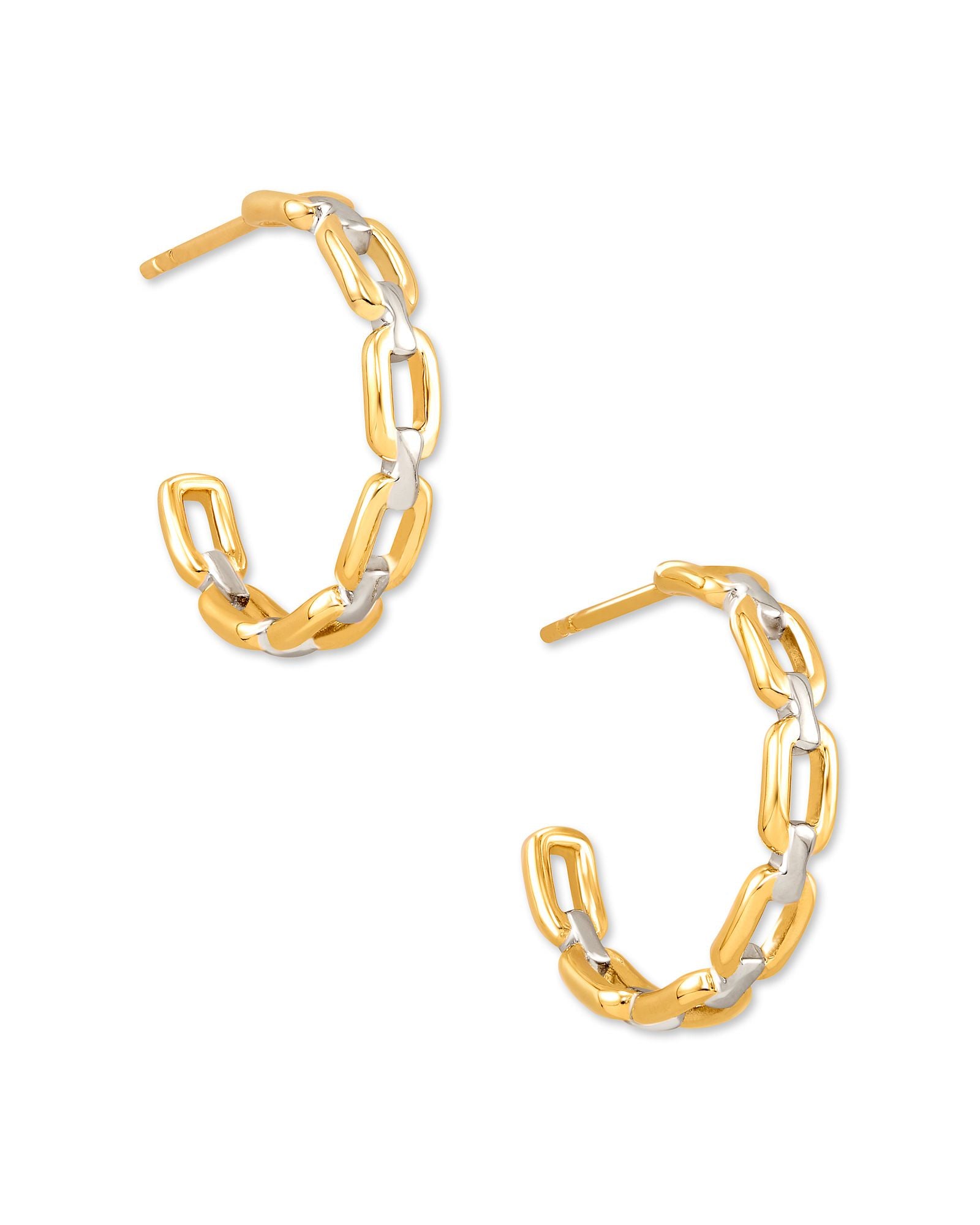 Wren Hoop Earring in 18k Gold Vermeil and Sterling Silver Mix