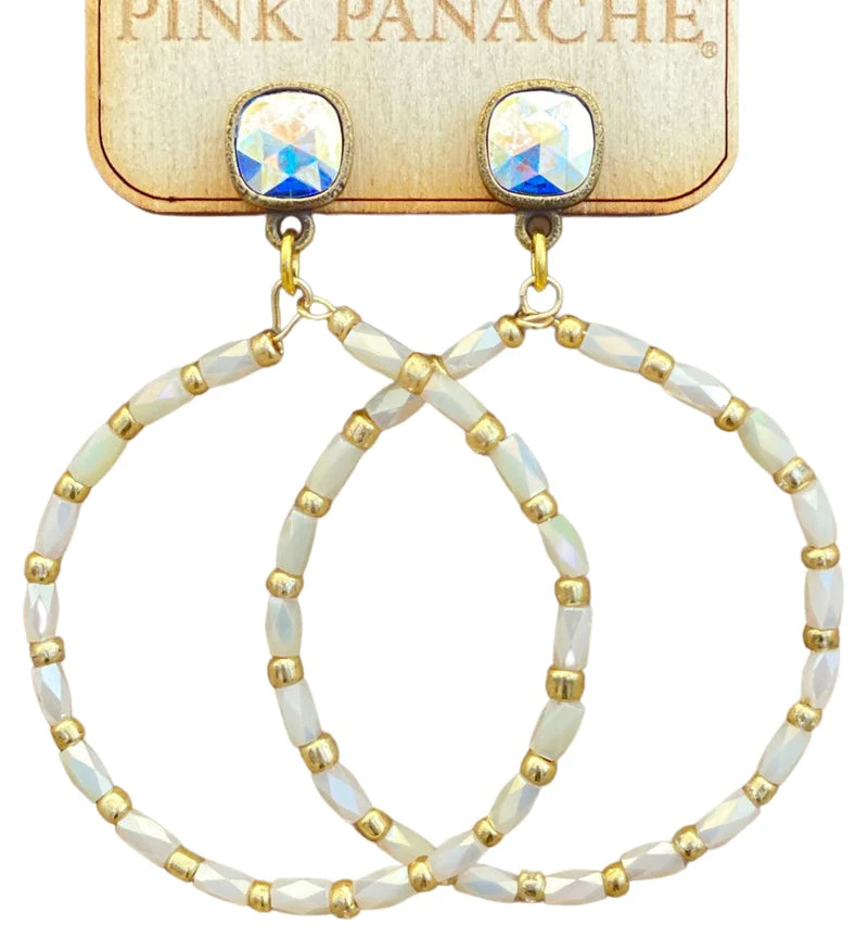 Bronze and Ivory Round Bead PP Earring