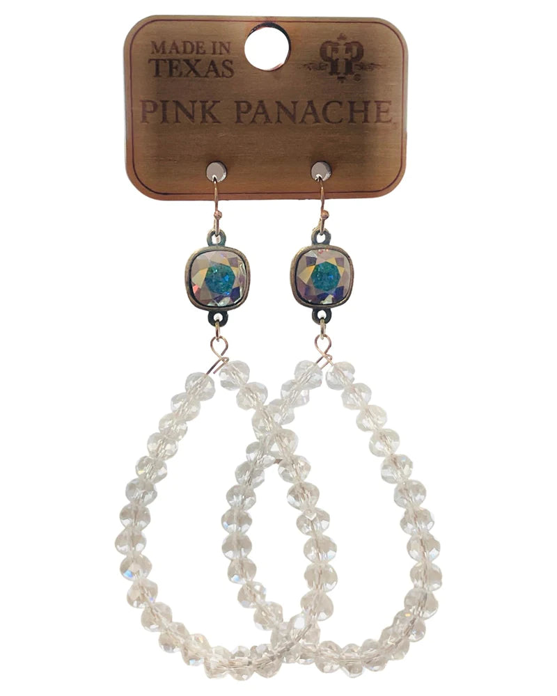 Bronze and Clear Teardrop PP Earring
