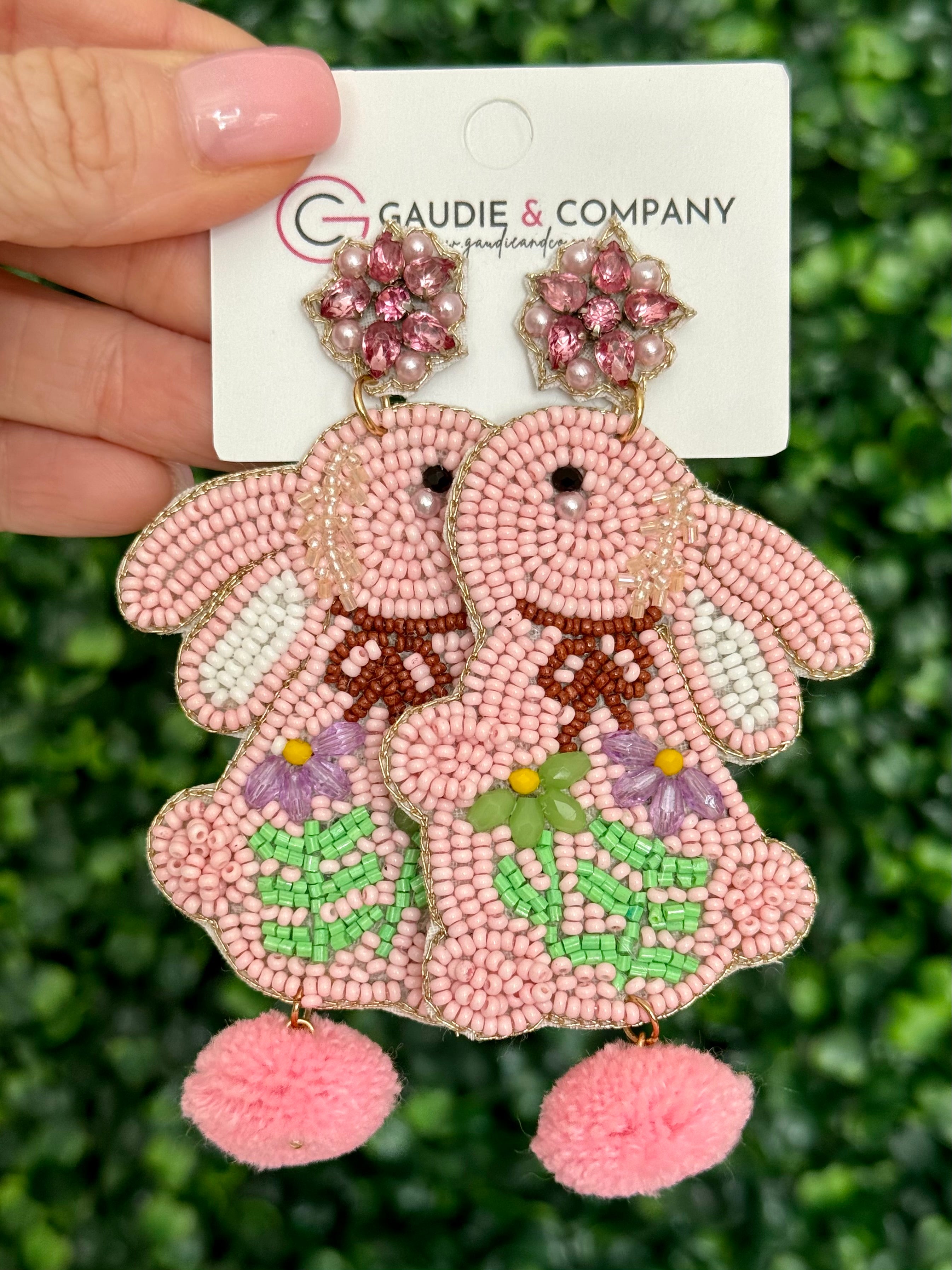 Pink Easter Bunny Pom Pom